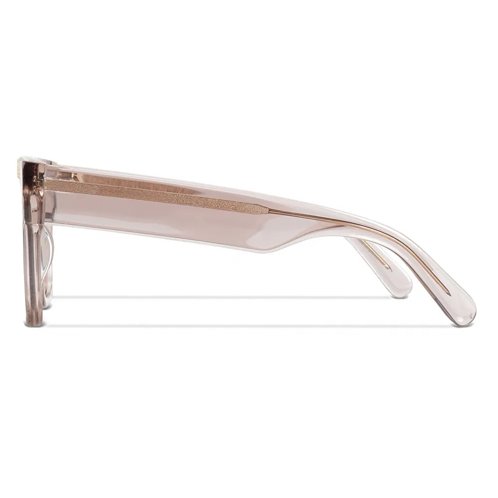 Stella McCartney - Occhiali da Sole Quadrati Avana con Logo - Beige Icy - Occhiali da Sole - Stella McCartney Eyewear