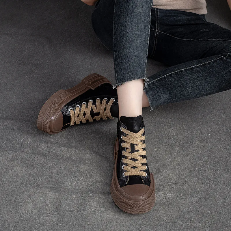 Stivaletti piatti da donna casual moda patchwork