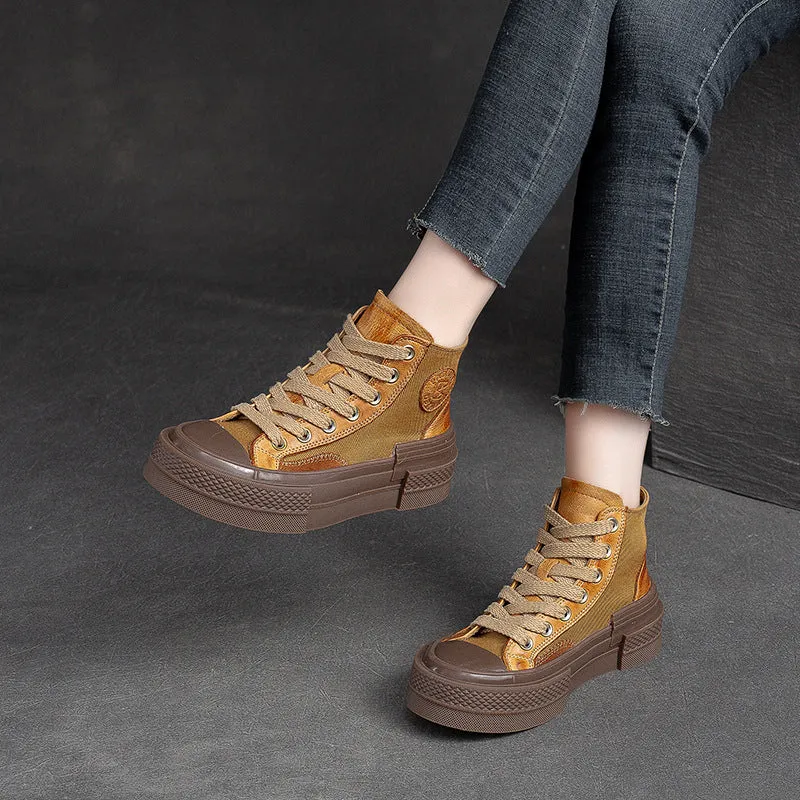 Stivaletti piatti da donna casual moda patchwork