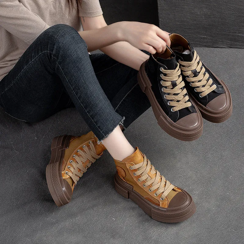 Stivaletti piatti da donna casual moda patchwork