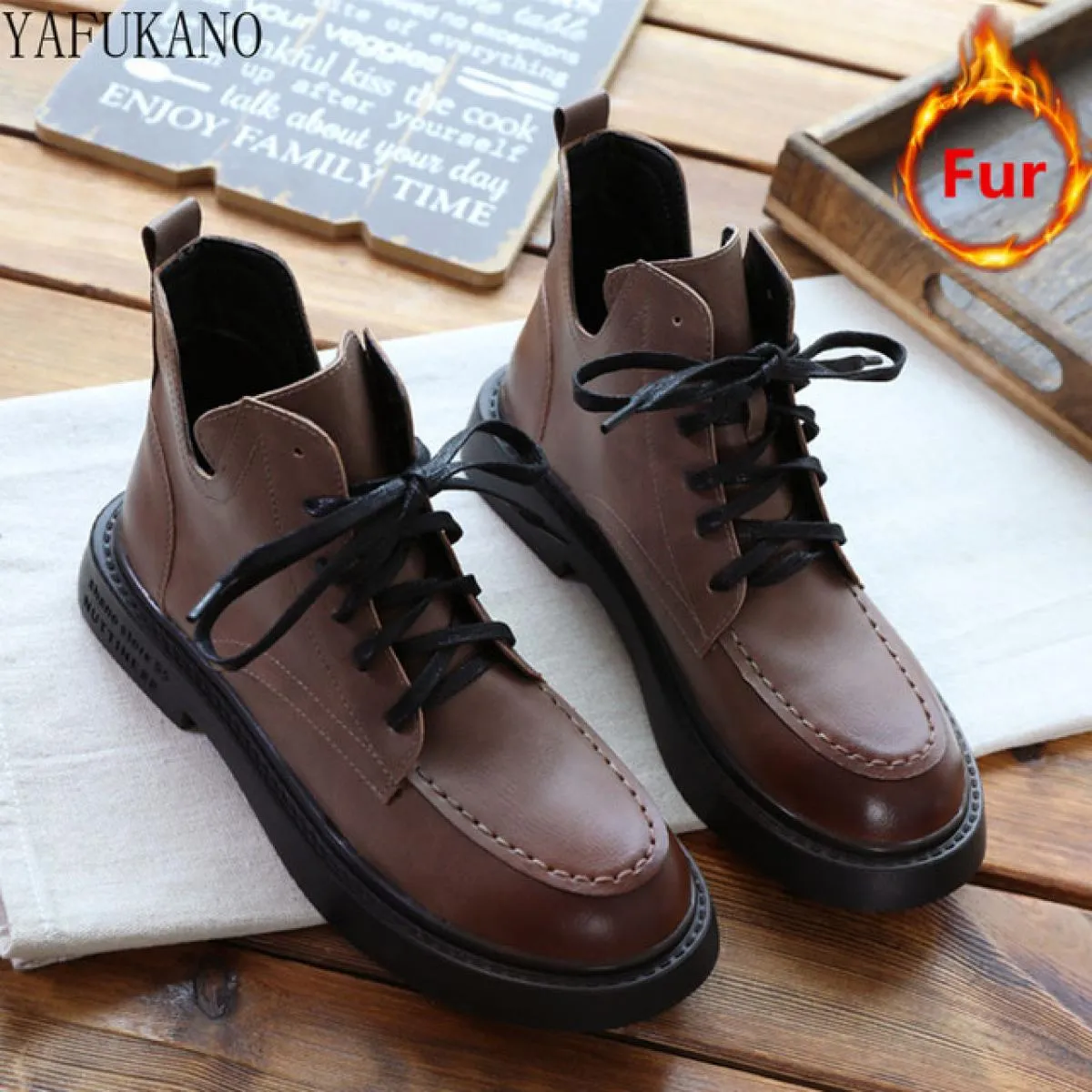 Stivali da donna Donna Stile britannico Inverno Plus Velluto Caldo Bello Stivaletti corti Fatti a mano Letterario Mori Retro Cas
