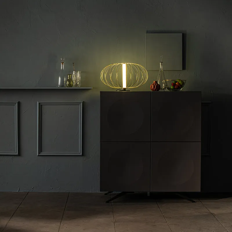 Stones Lampada da tavolo LED, ottone lucido