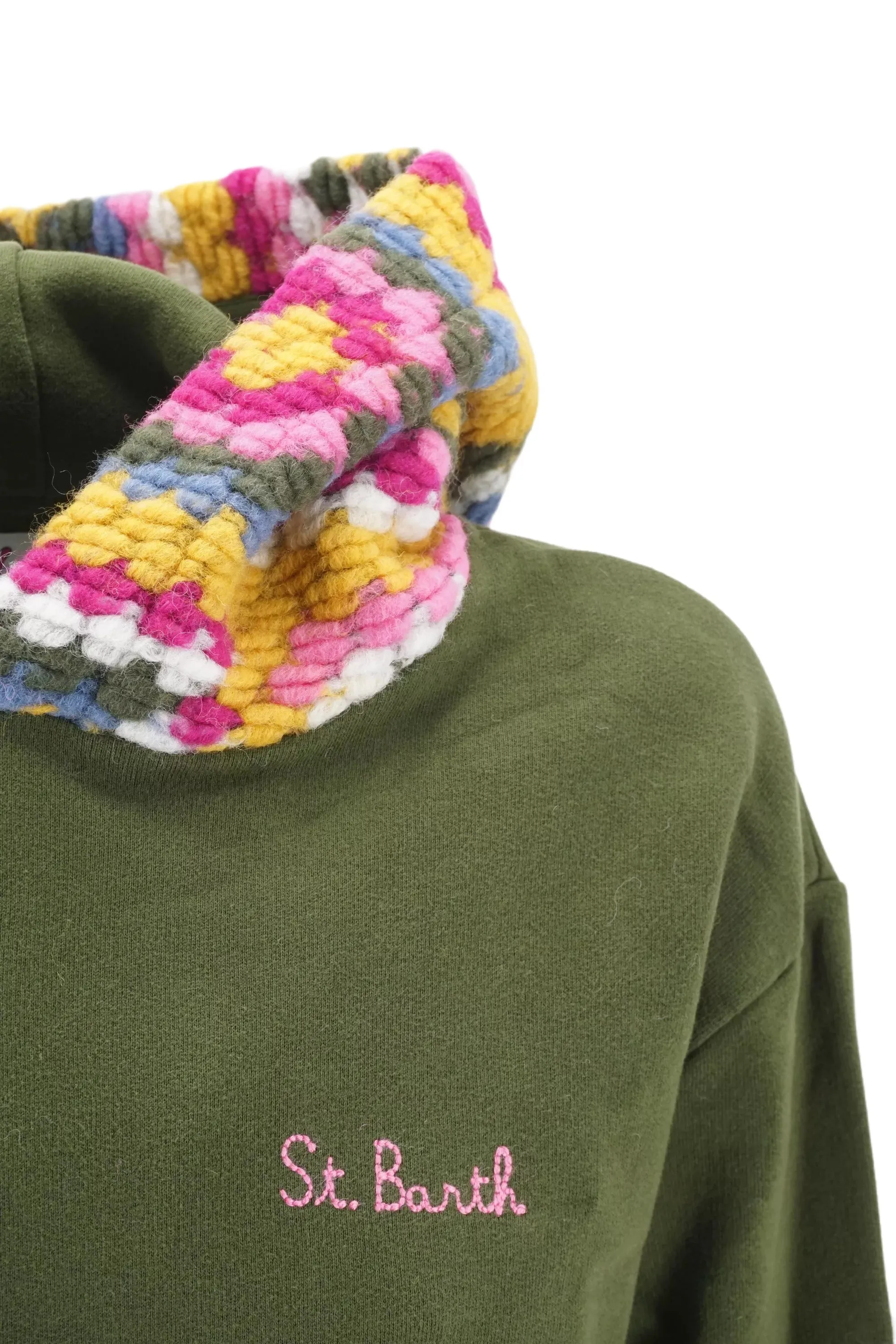 Sweatshirt with Knitted Inserts Mc2 Saint Barth / Green
