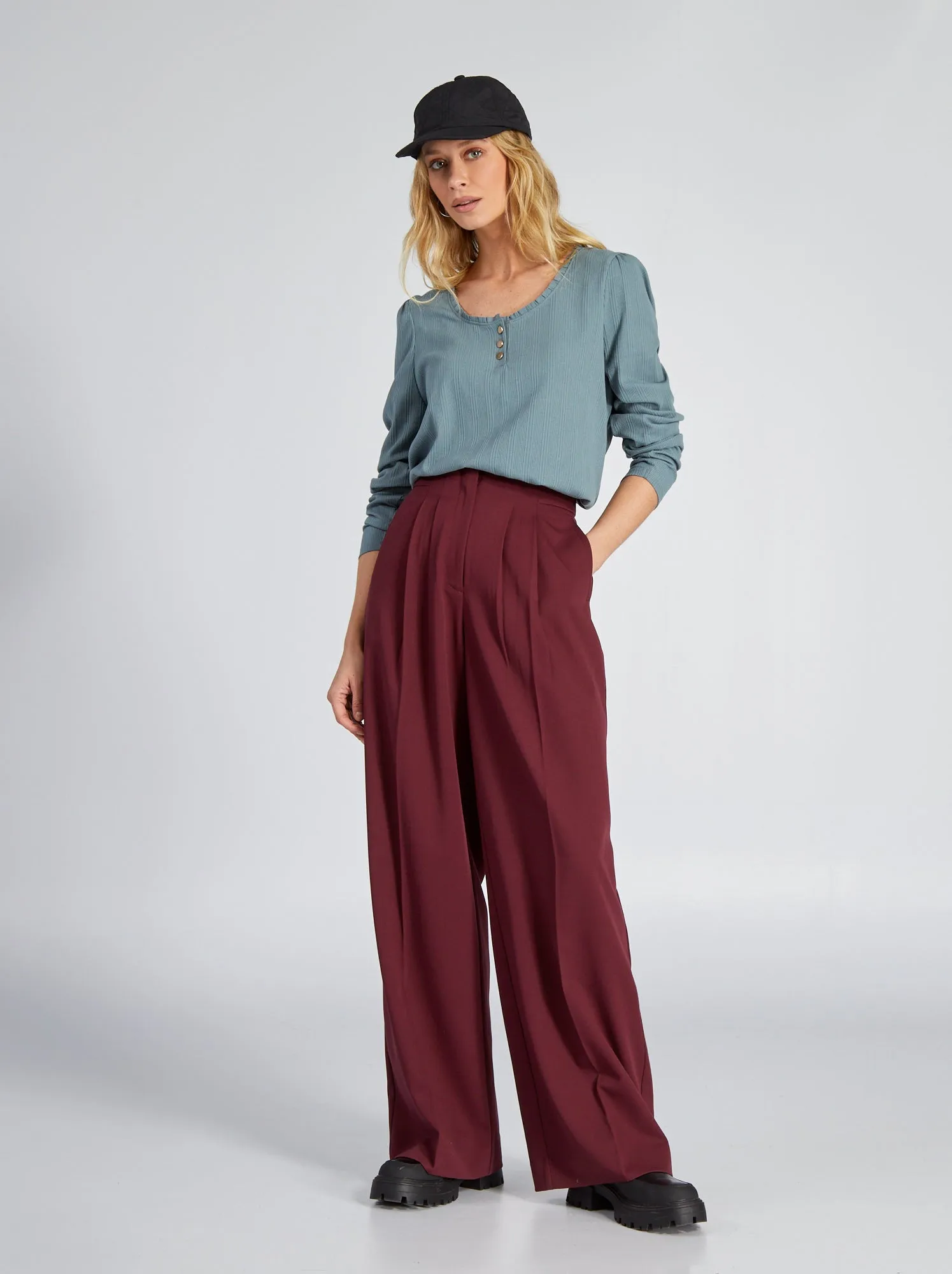 T-shirt a coste - BLU
