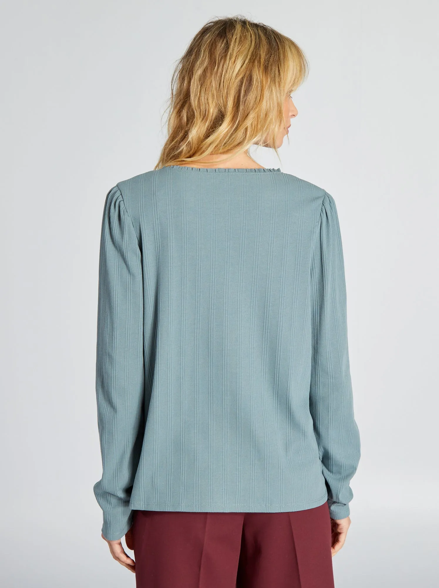T-shirt a coste - BLU