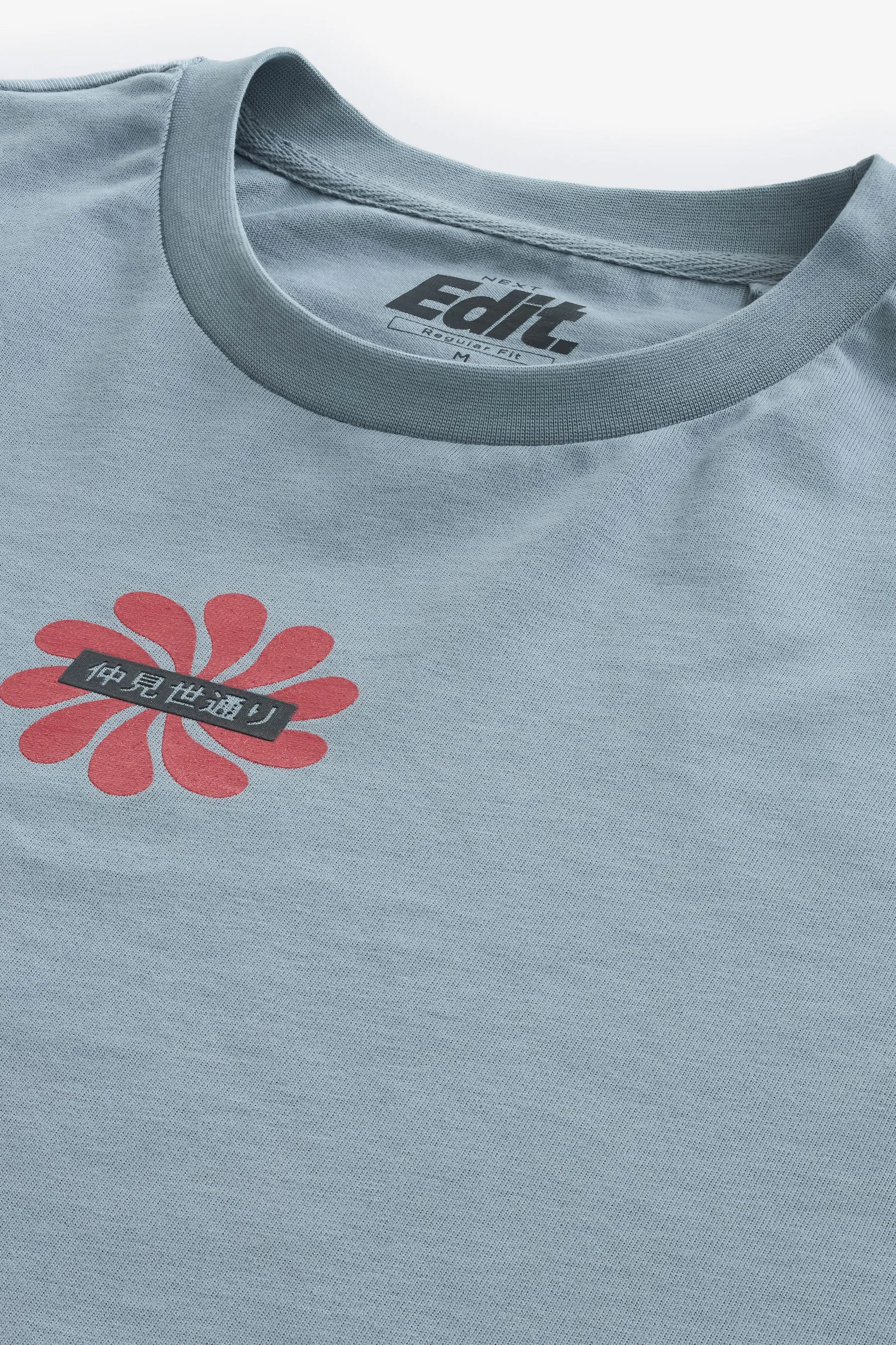 T-shirt comoda con stampa giapponese Stampa sul retro