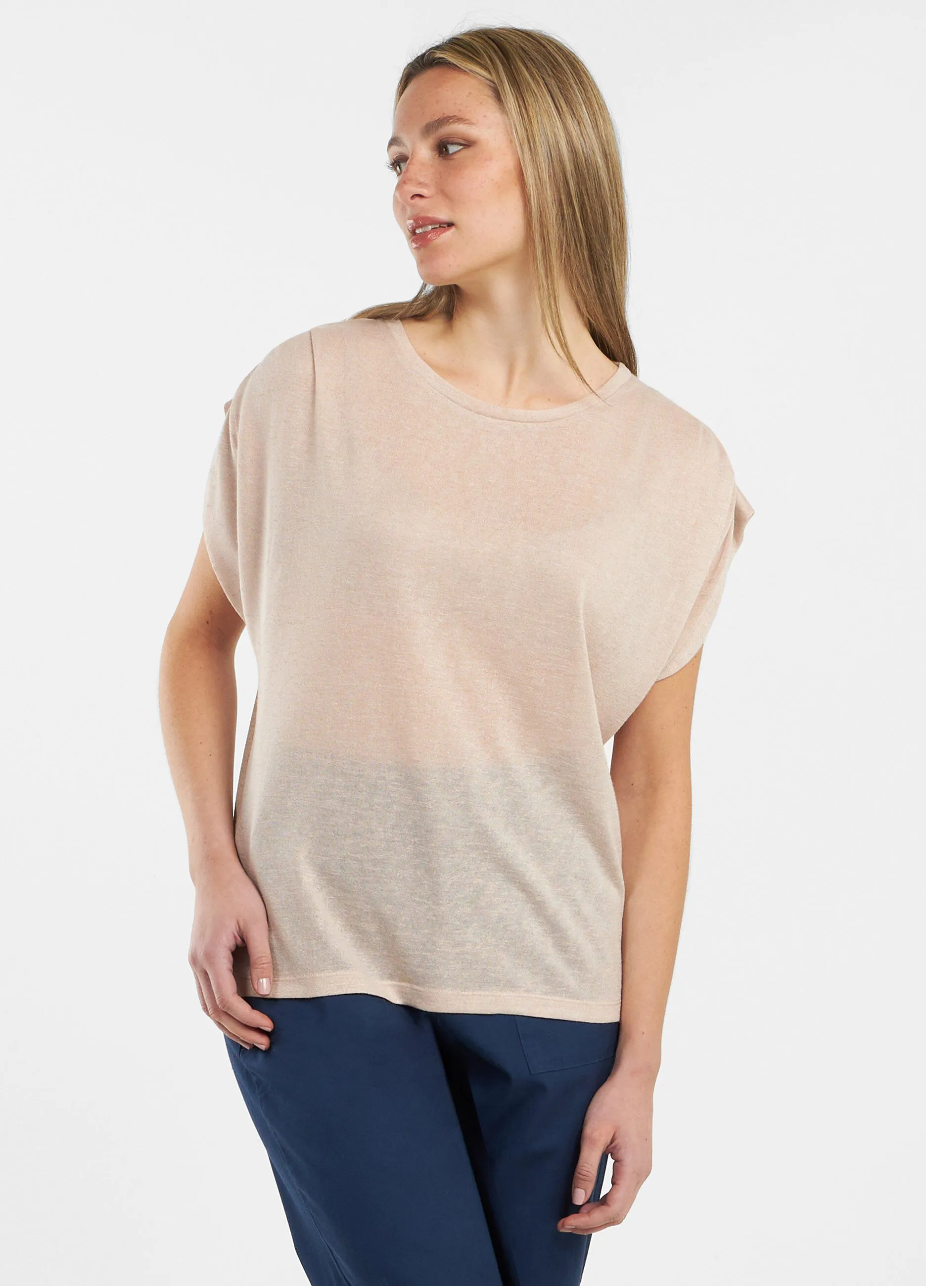 T-shirt con manica arricciata donna