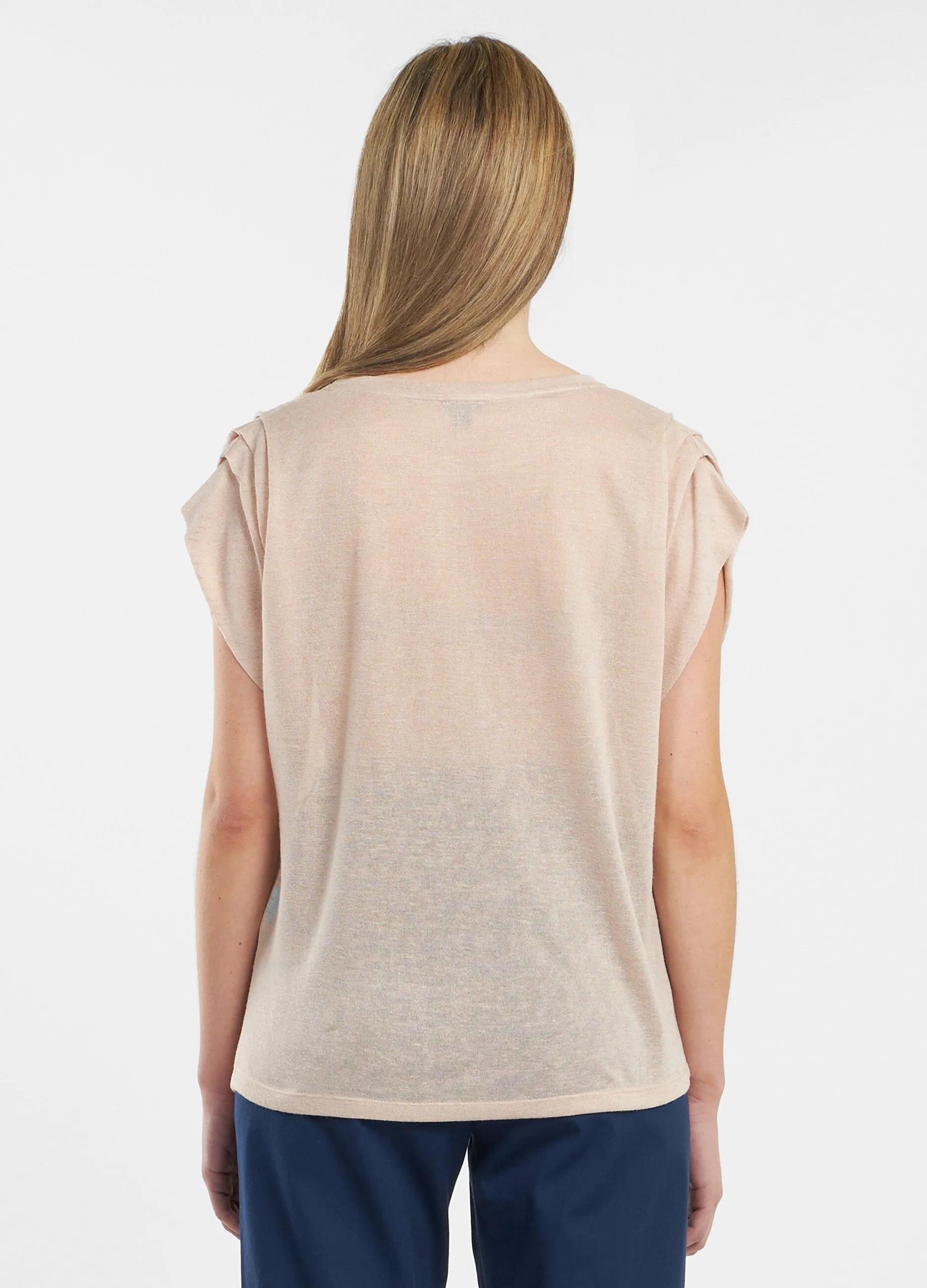 T-shirt con manica arricciata donna