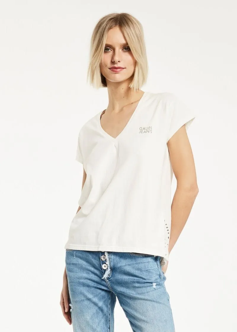 T-shirt con scollo a V
