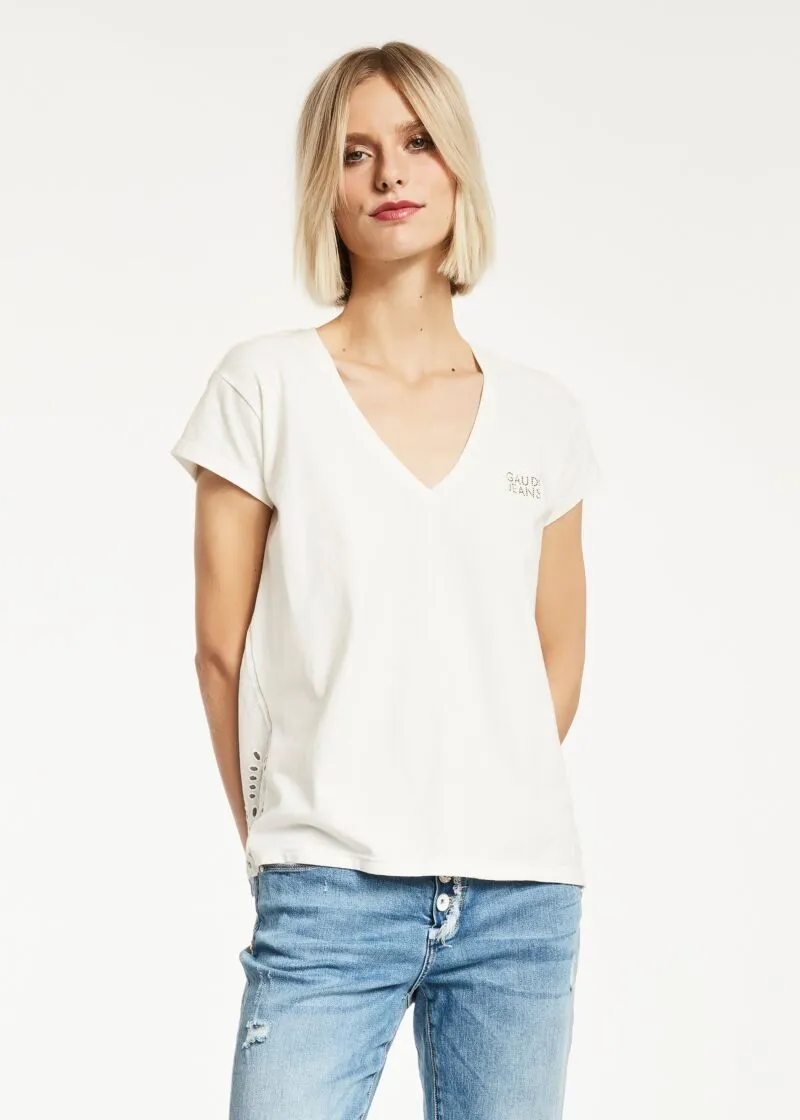 T-shirt con scollo a V