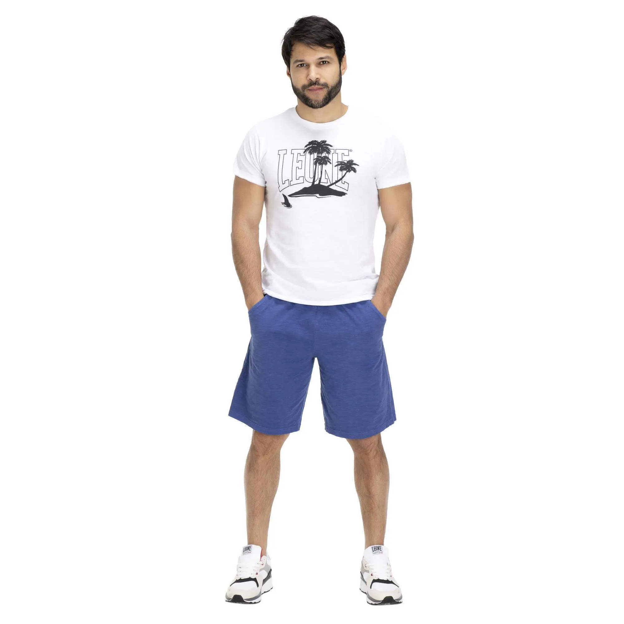 T-shirt da uomo effetto slavato palme Beach