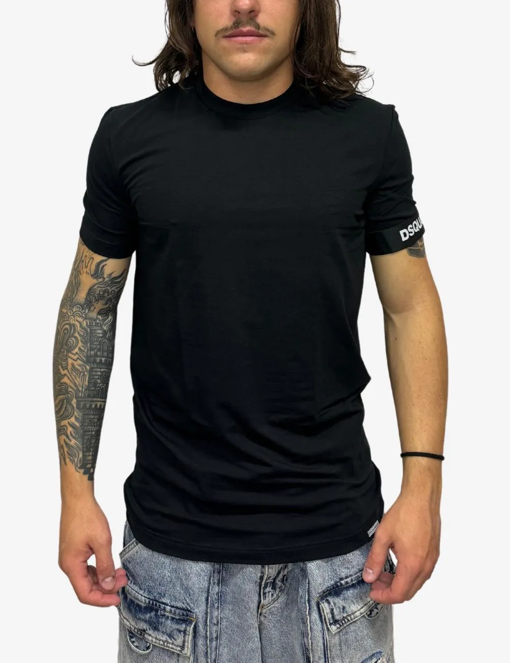 T-Shirt Dsquared2 con banda elastica logata