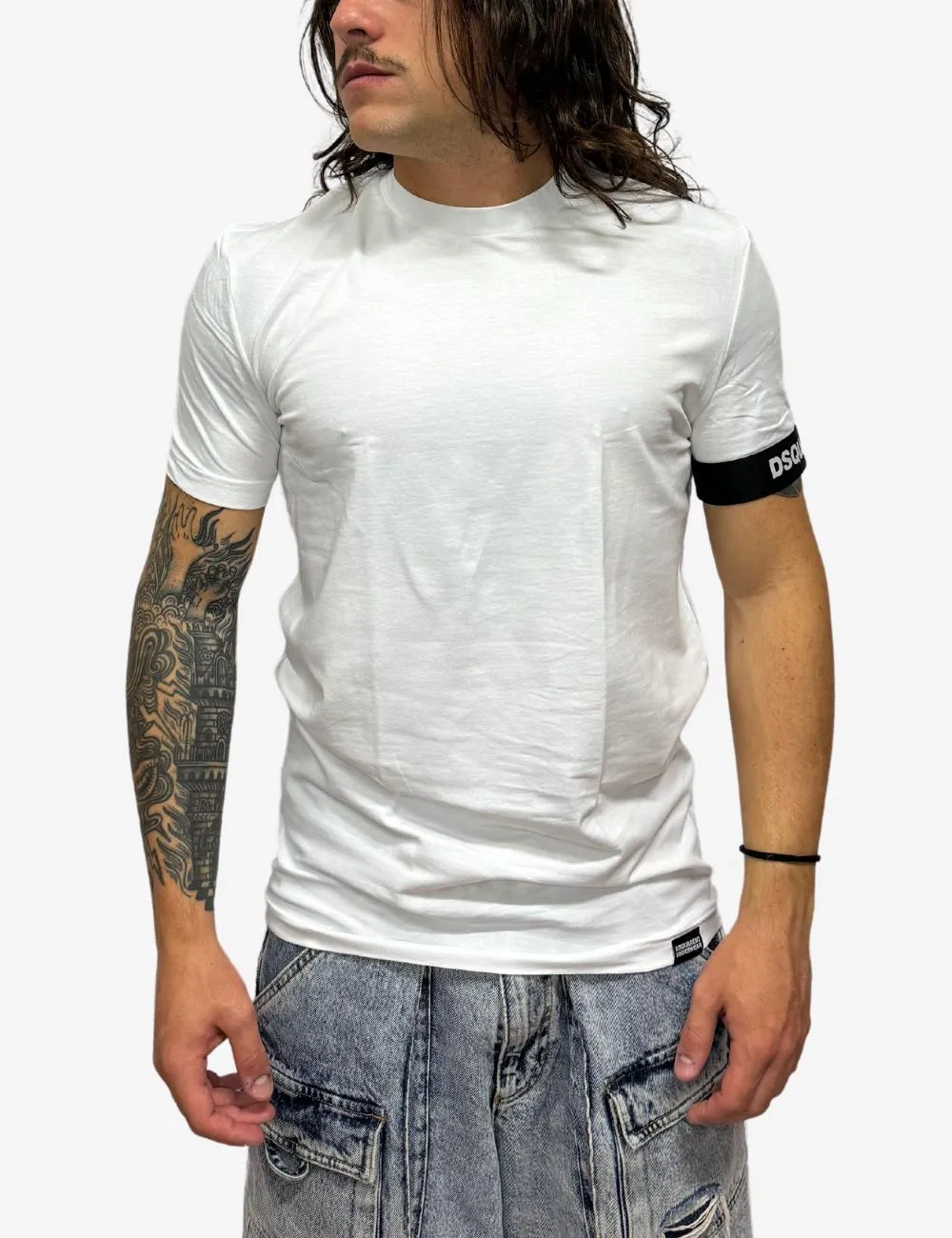 T-Shirt Dsquared2 con banda elastica logata