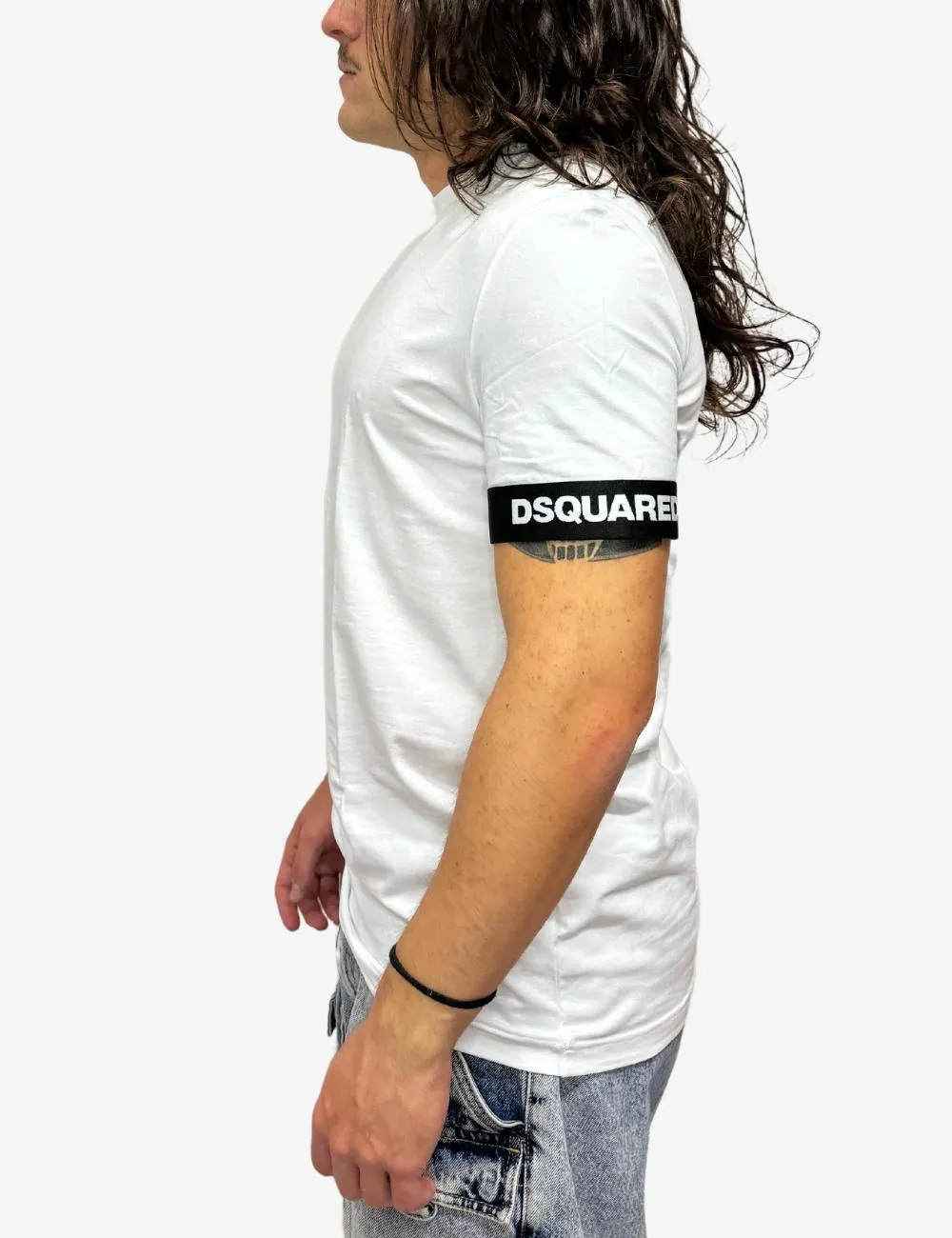 T-Shirt Dsquared2 con banda elastica logata