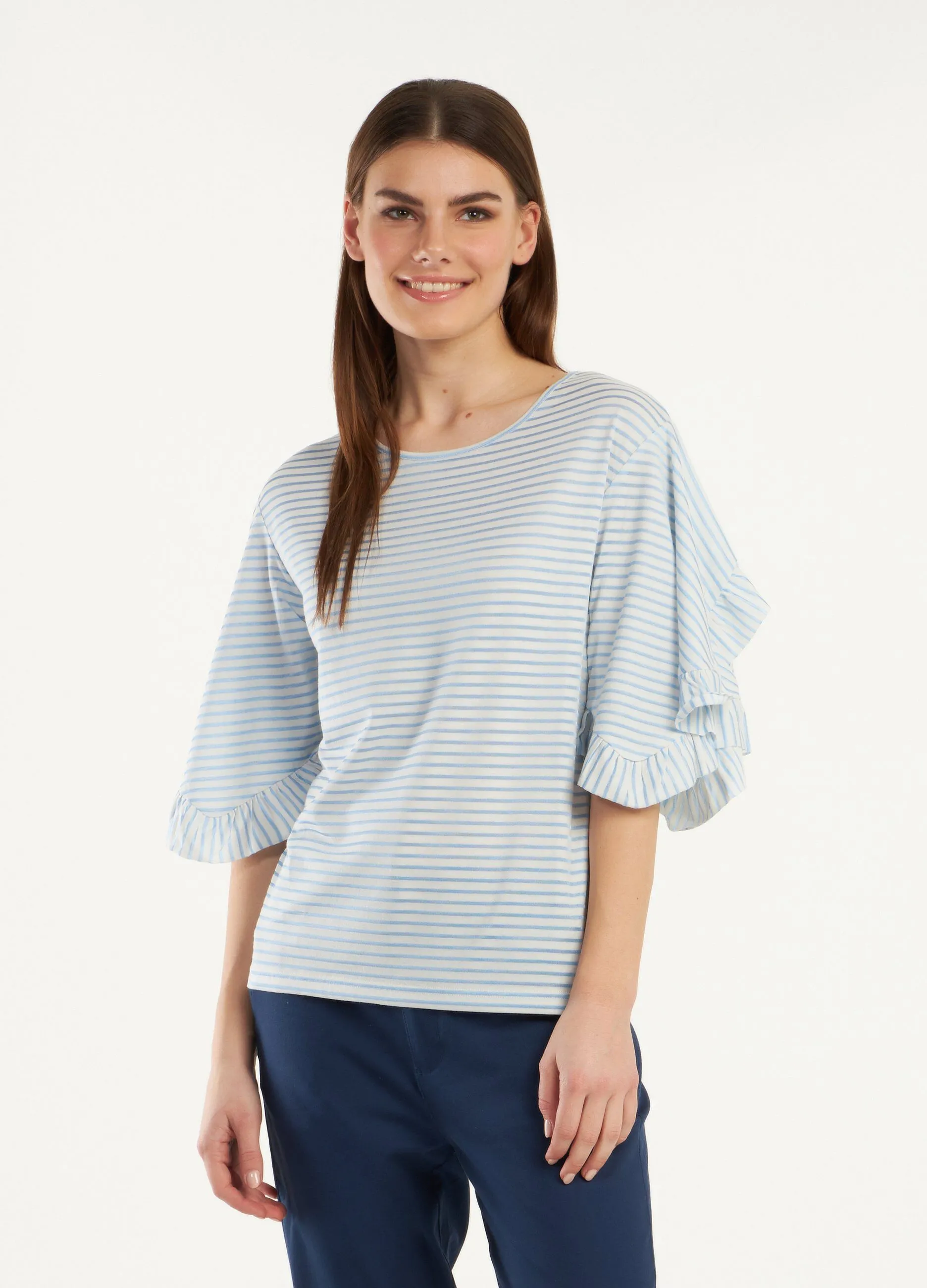 T-shirt manica arricciata donna