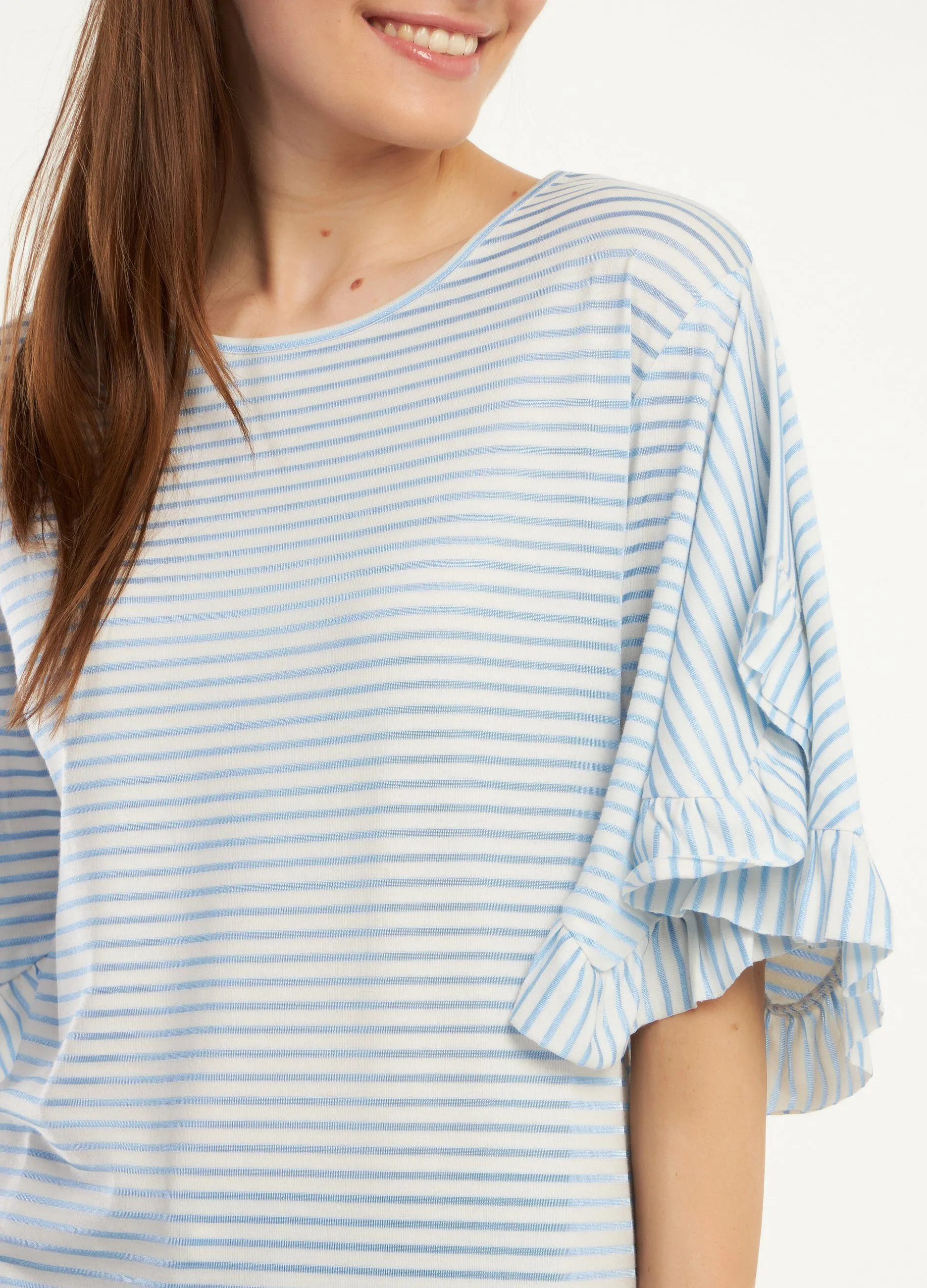 T-shirt manica arricciata donna