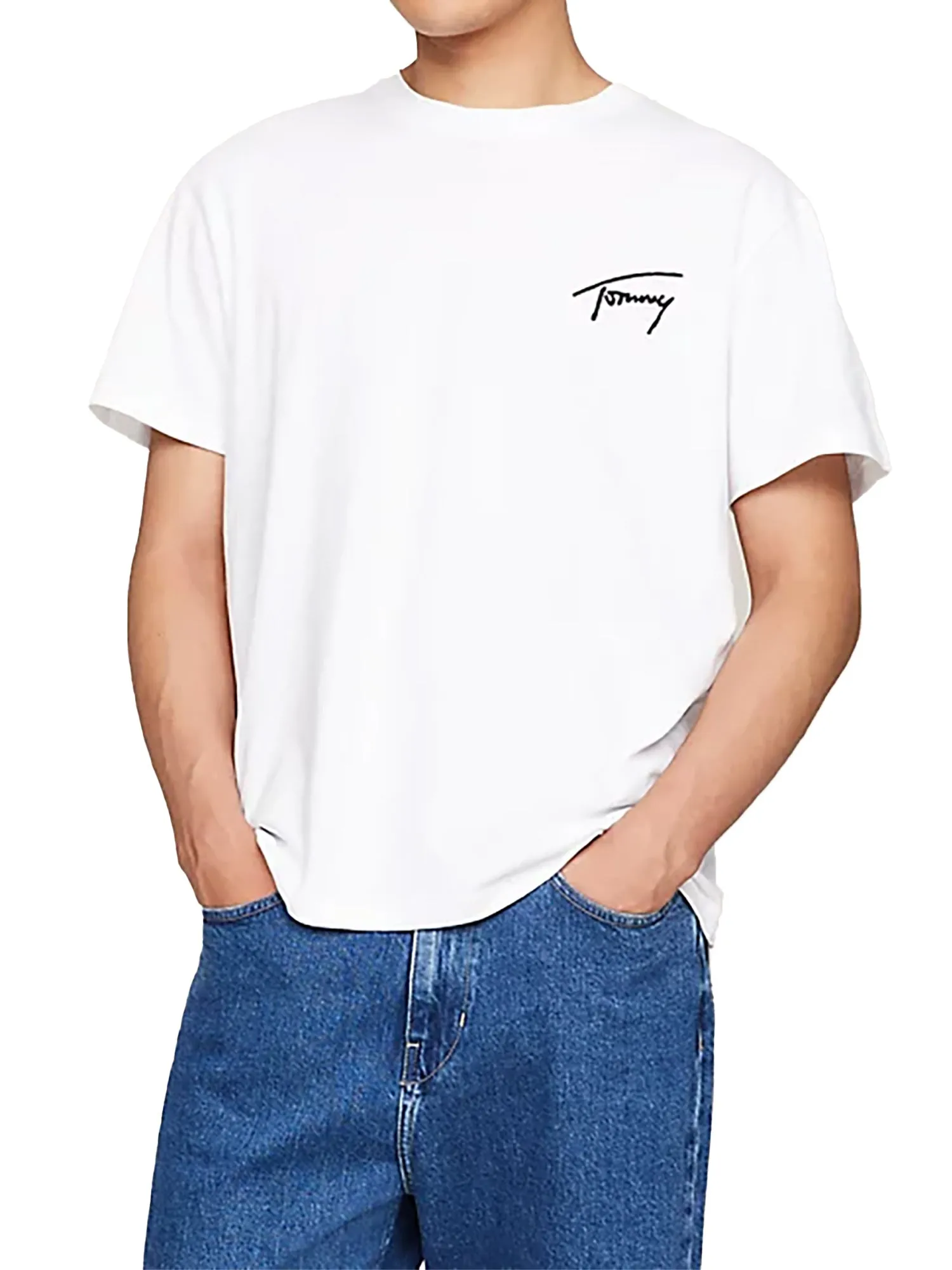 T-shirt signature text bianco