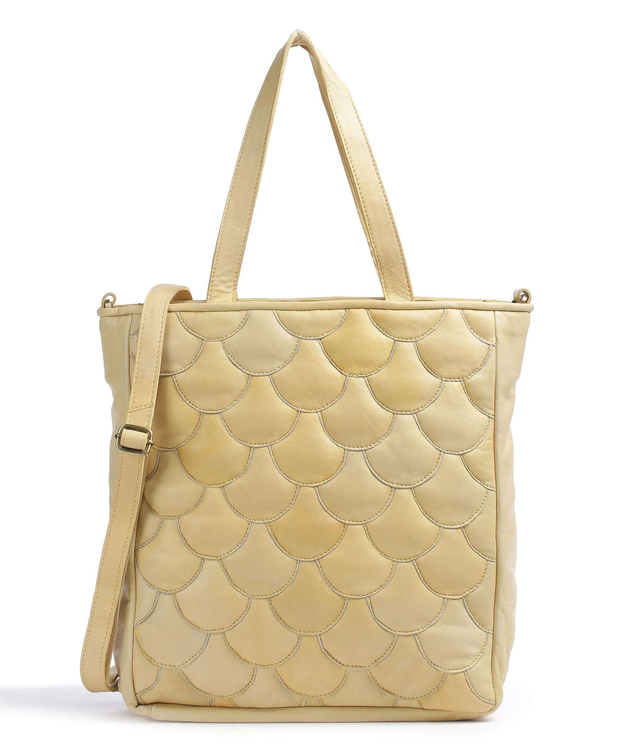  Taschendieb Wien Munchgasse 1 Borsa shopper pelle di pecora giallo vaniglia  