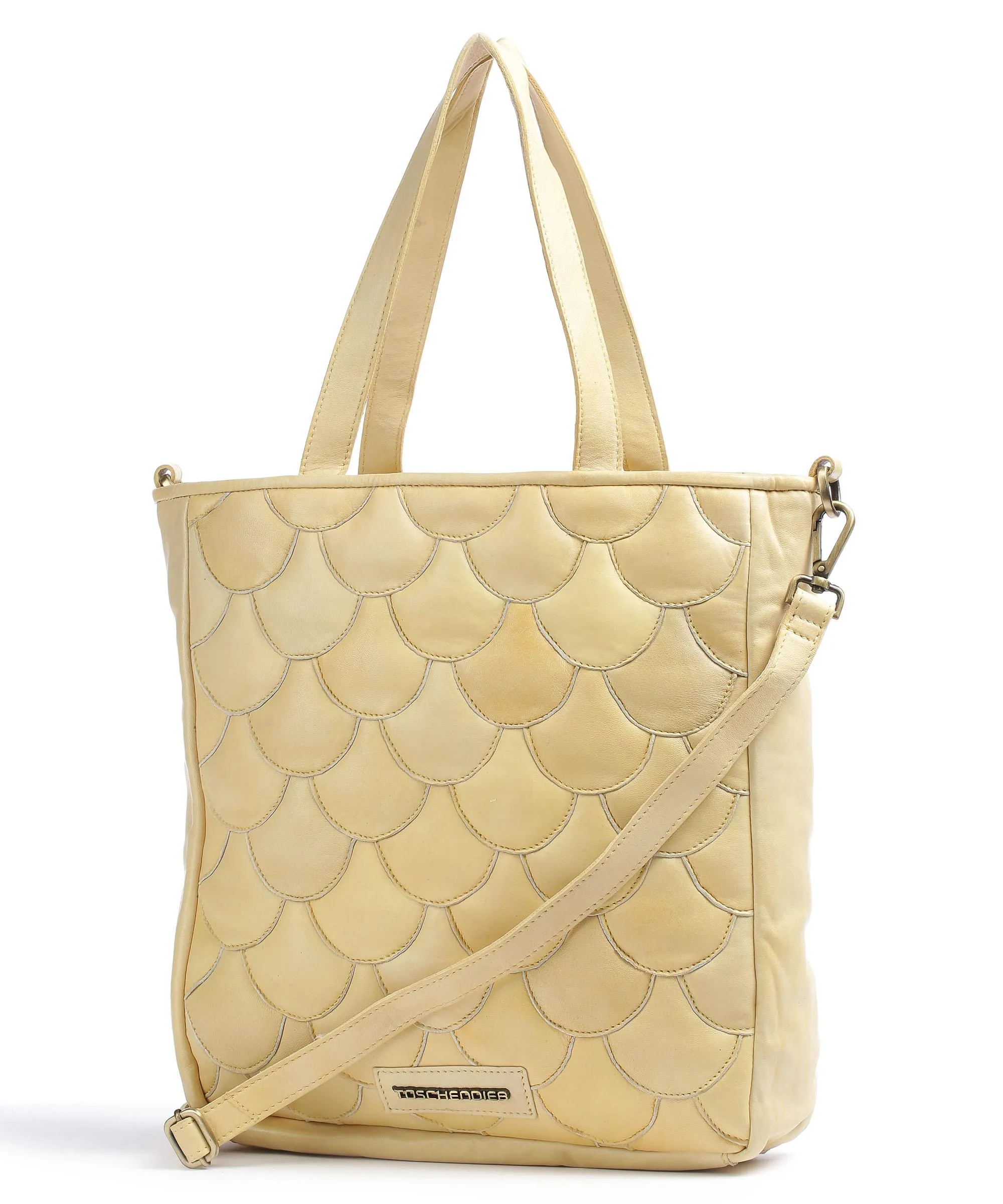  Taschendieb Wien Munchgasse 1 Borsa shopper pelle di pecora giallo vaniglia  