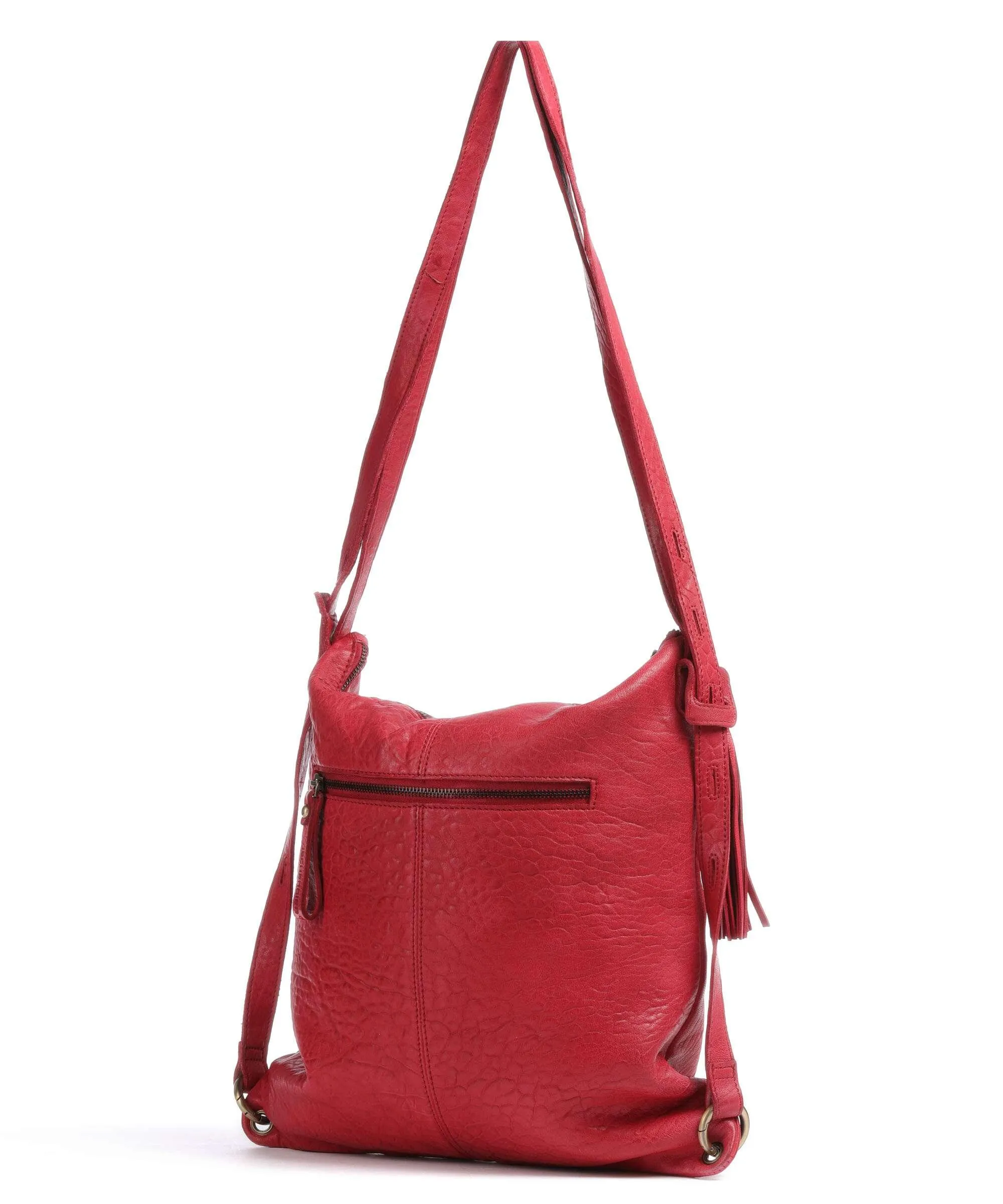  Taschendieb Wien Taborstraße 2 Borsa a zainetto pelle di vacchetta grana rosso  