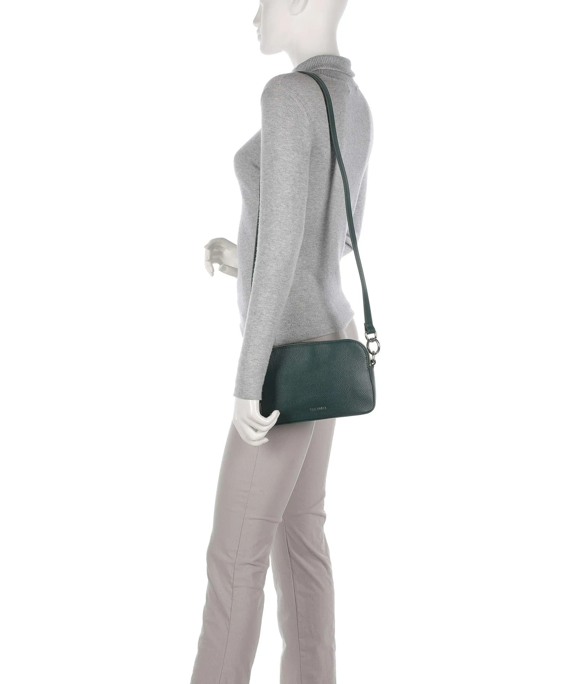  Ted Baker Delphia Borsa a tracolla pelle di vacchetta grana verde scuro  