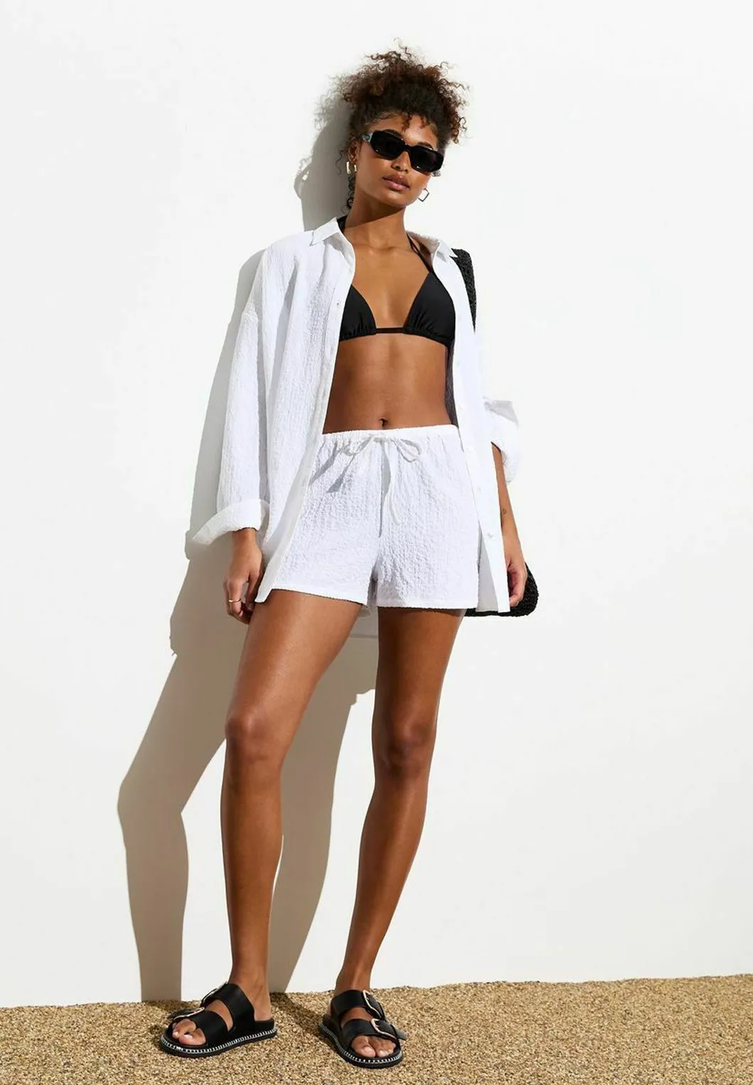 Textured Long Sleeve Shirt - Accessorio da spiaggia