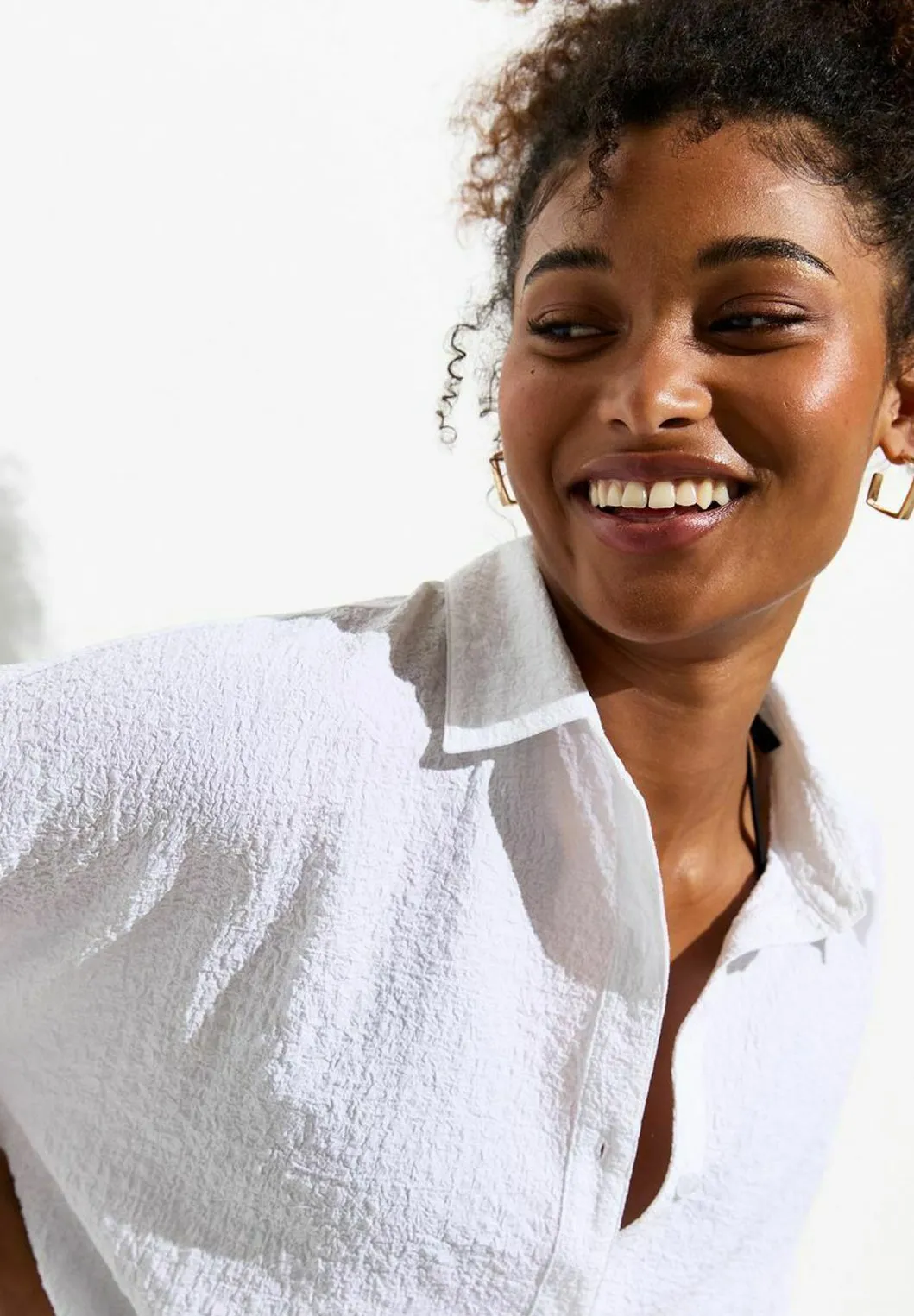 Textured Long Sleeve Shirt - Accessorio da spiaggia