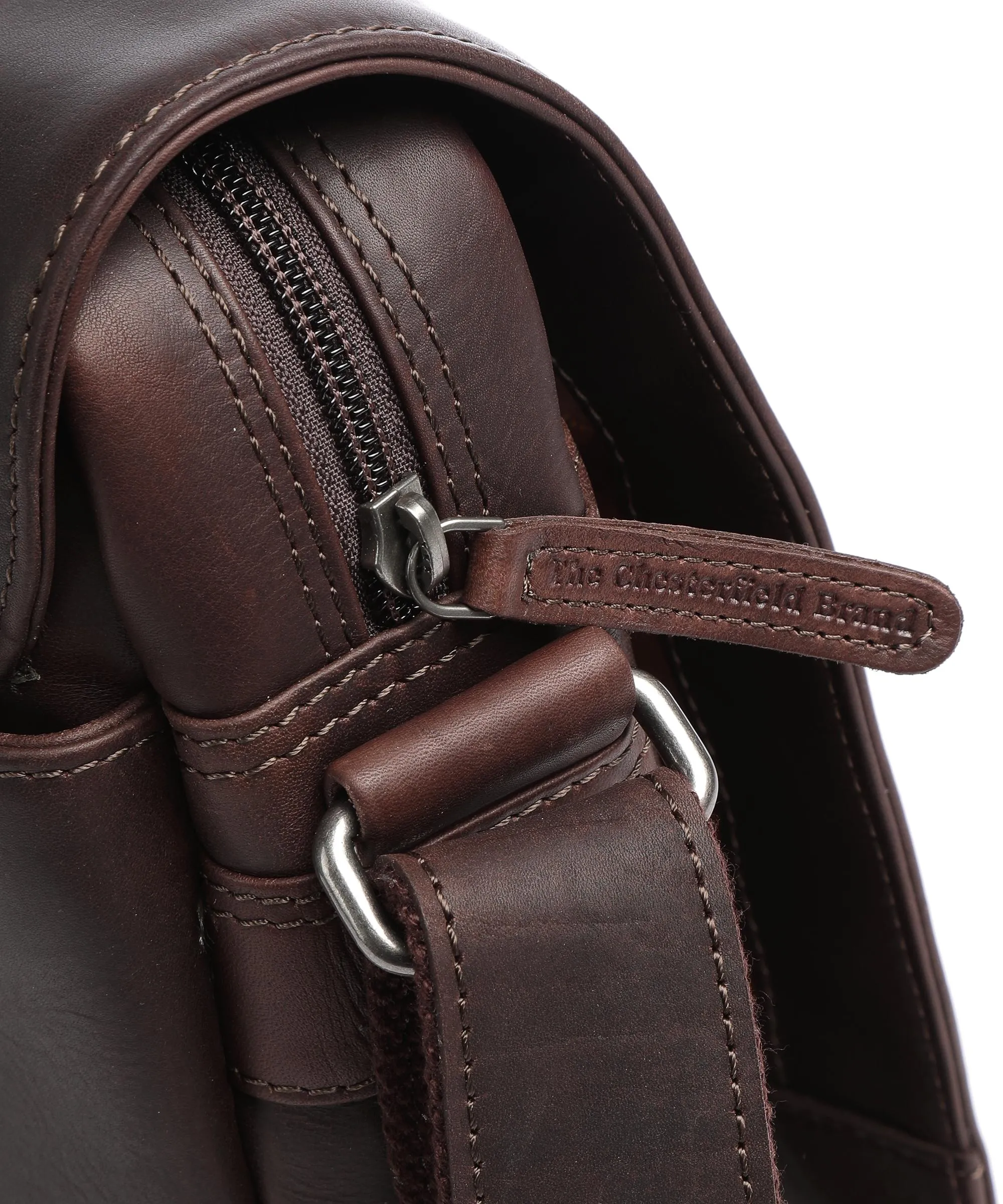  The Chesterfield Brand Raphael Borsa a spalla pelle di vacchetta pull-up marrone scuro  