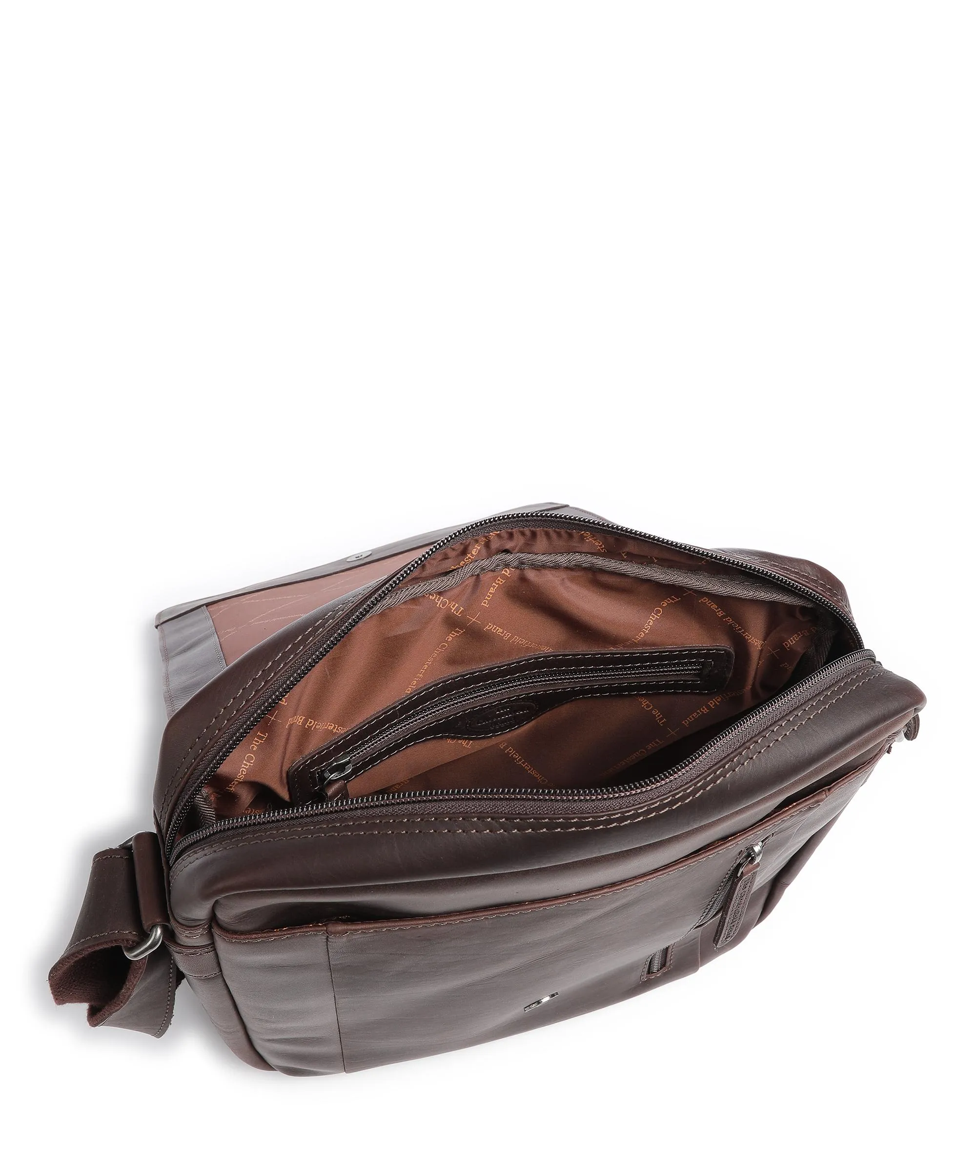  The Chesterfield Brand Raphael Borsa a spalla pelle di vacchetta pull-up marrone scuro  