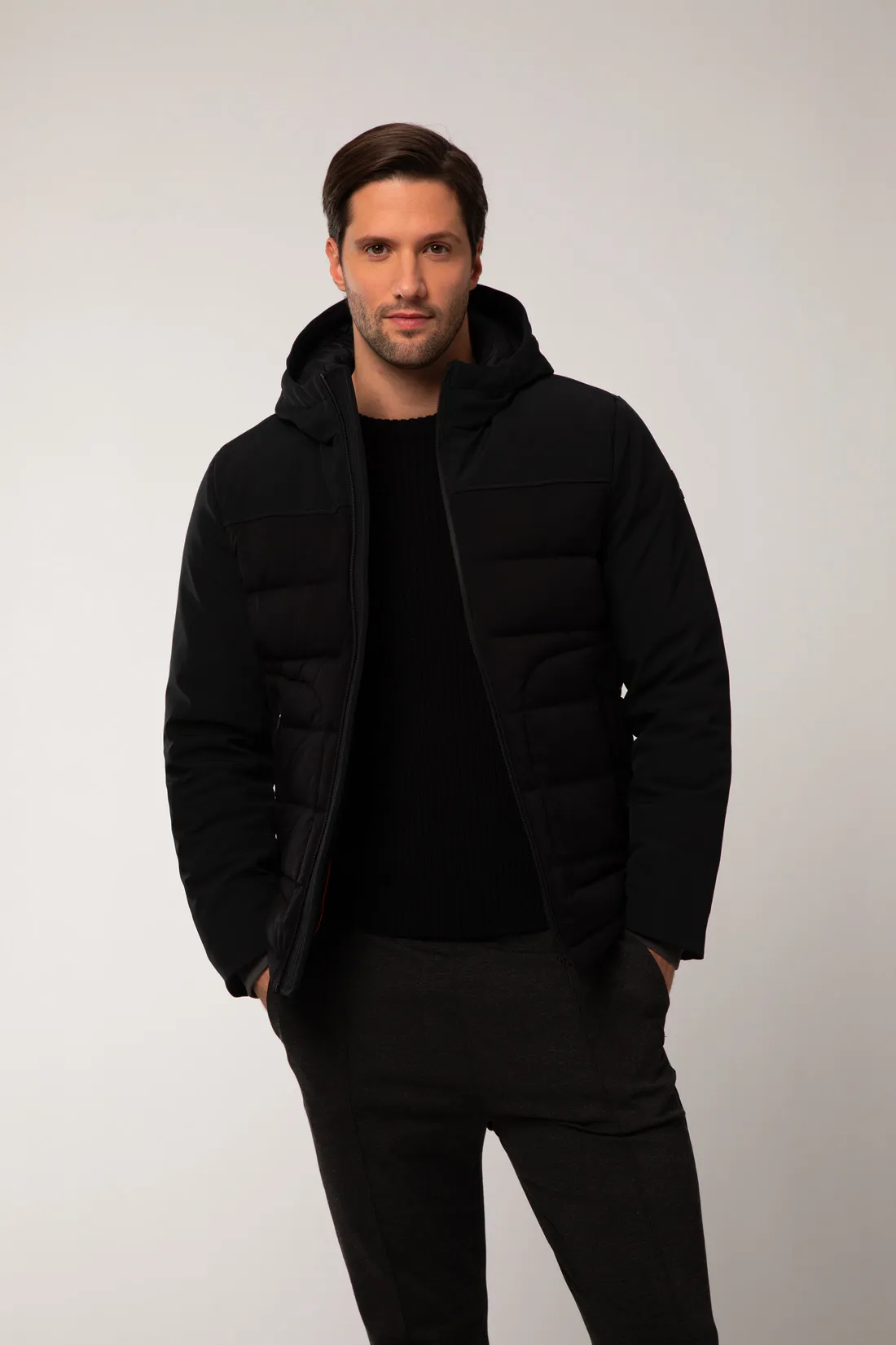THEOLO – Giacca nera ibrida in softshell