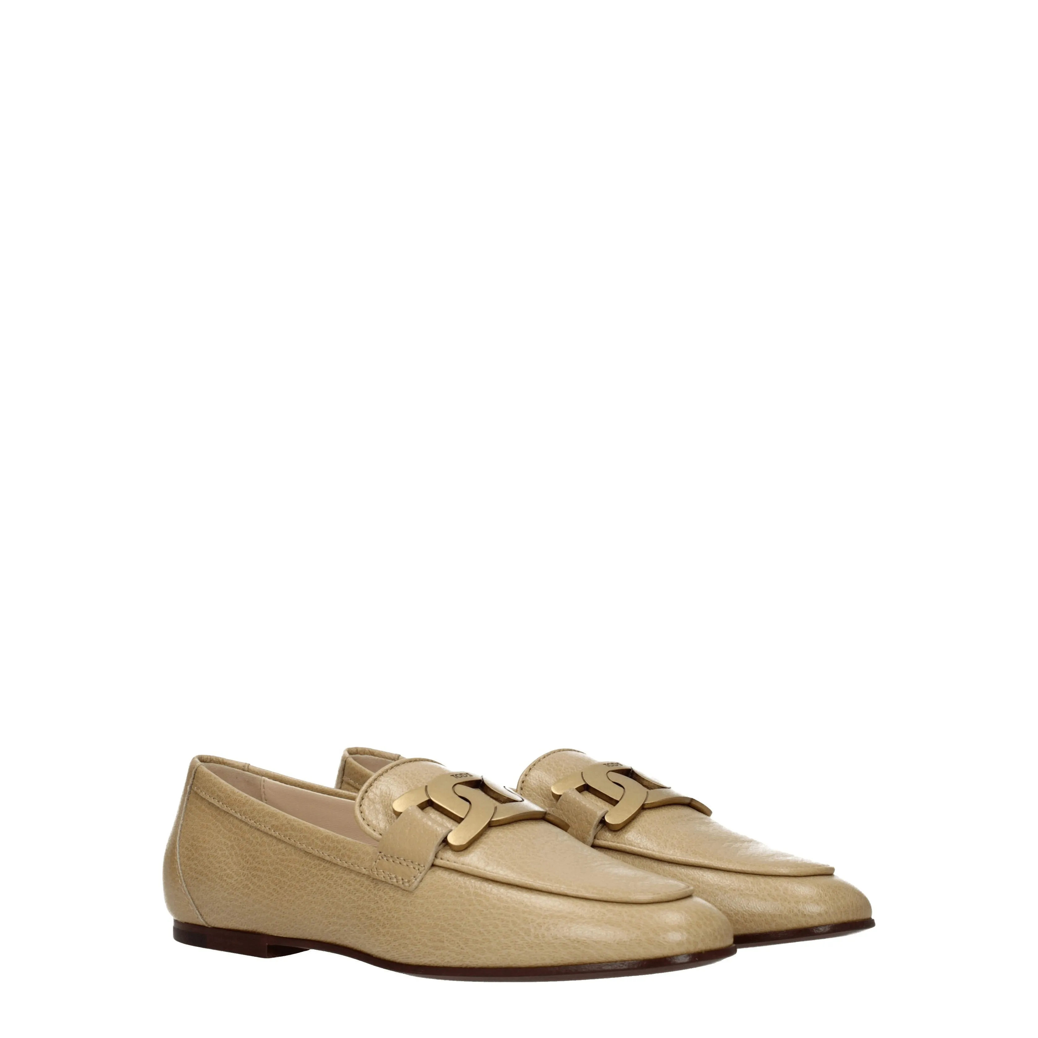 Tod's Mocassini Donna Pelle Beige/Corda