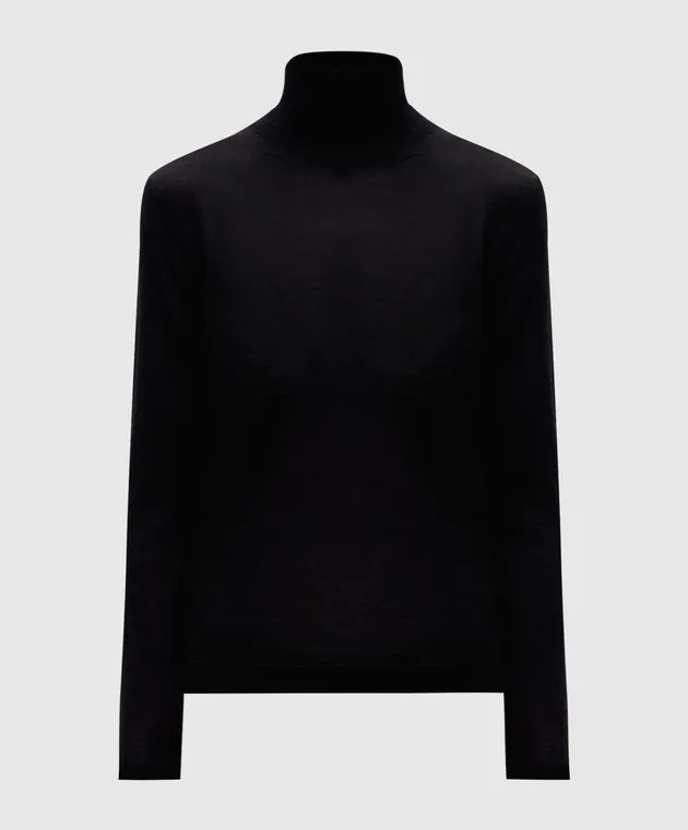 Tom Ford Golf nero in cashmere e seta con logo MAK1334YAX087