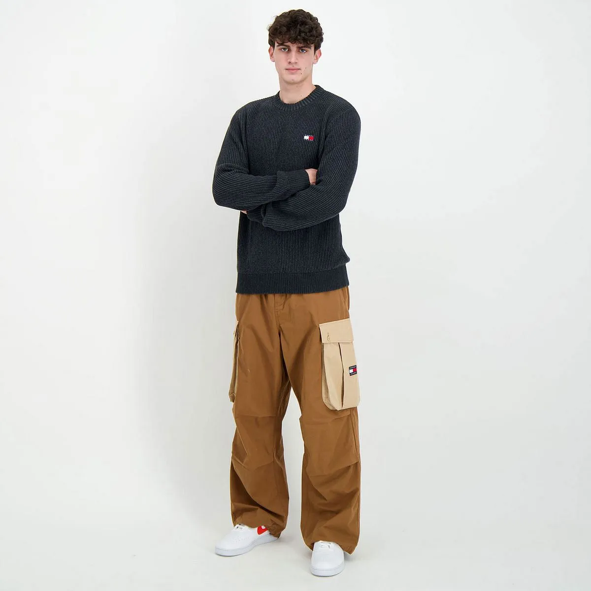      TOMMY JEANS MAGLIONE GIROCOLLO IN COTONE A COSTE  