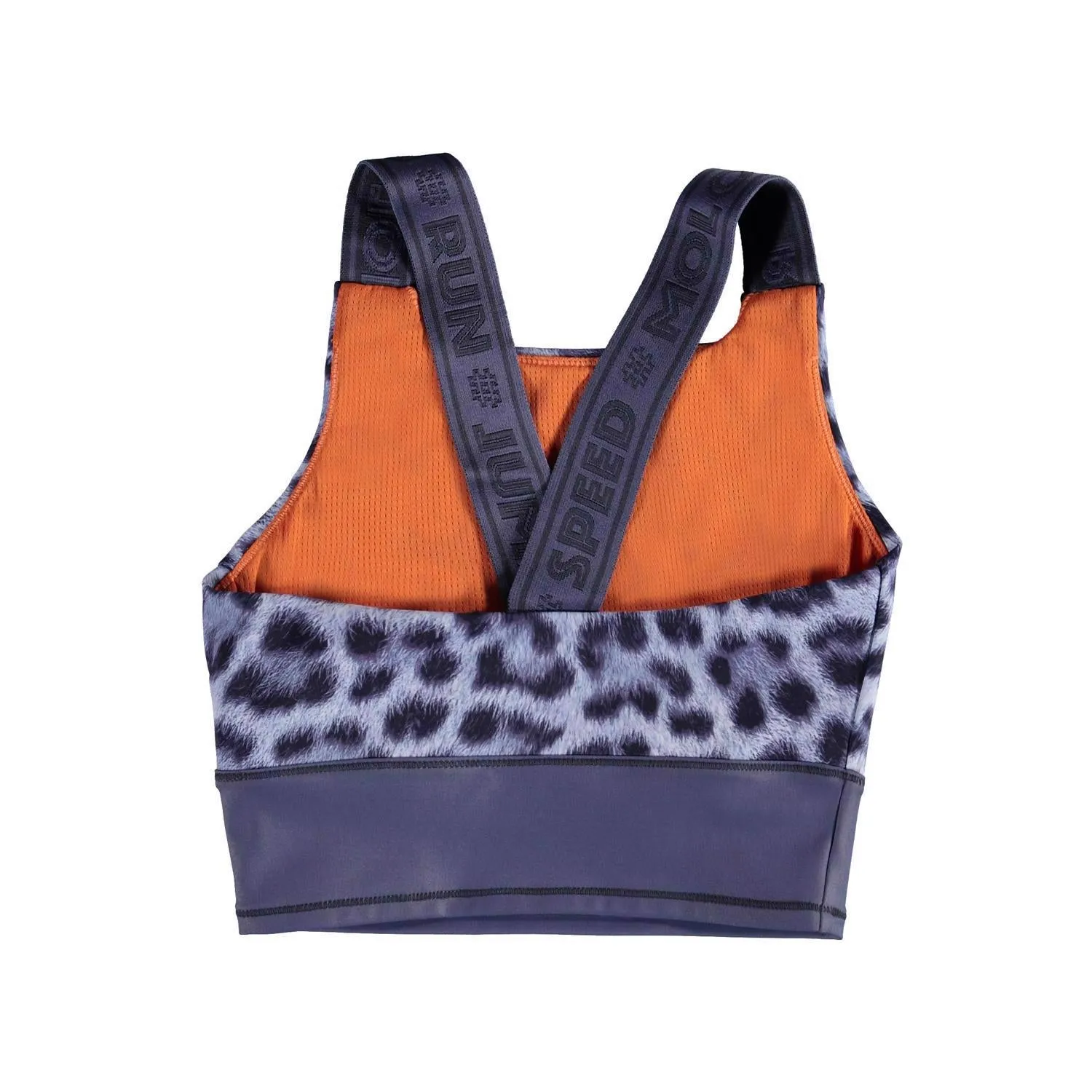 Top blu con stampa maculata per bambina