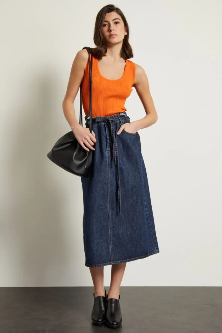 Top in maglia a coste