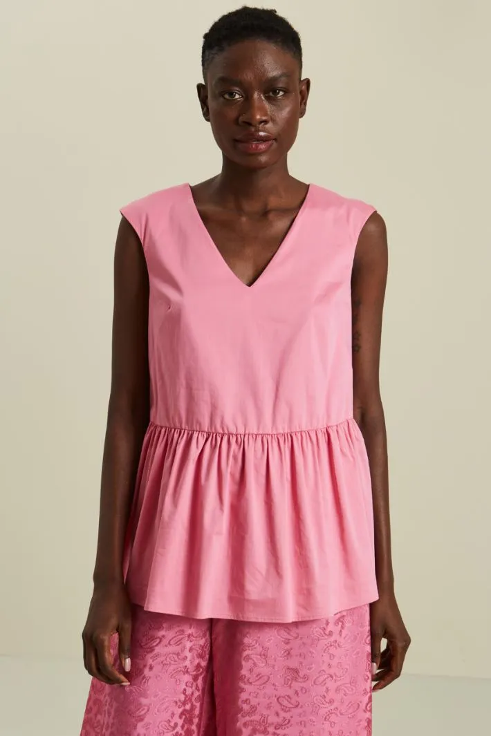 Top in popeline di cotone
