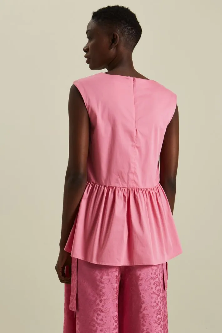 Top in popeline di cotone