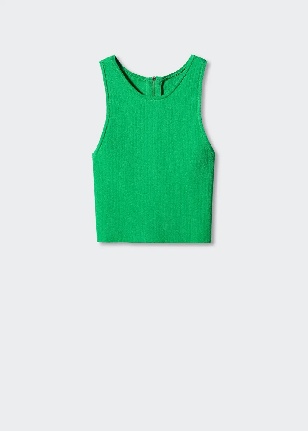 Top maglia a coste zip