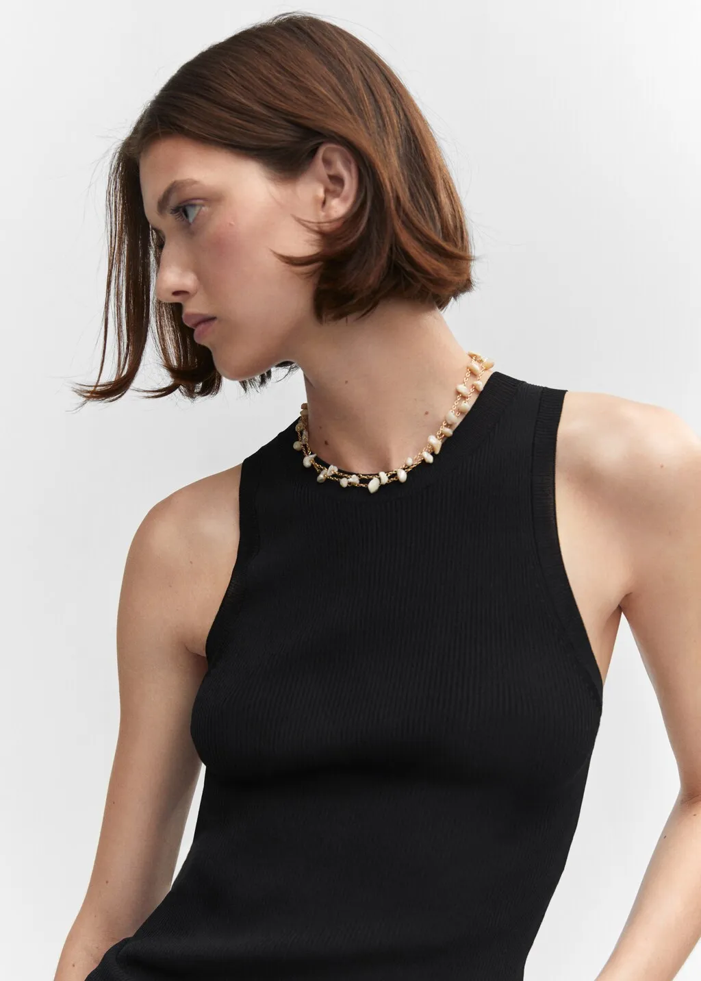 Top maglia a coste