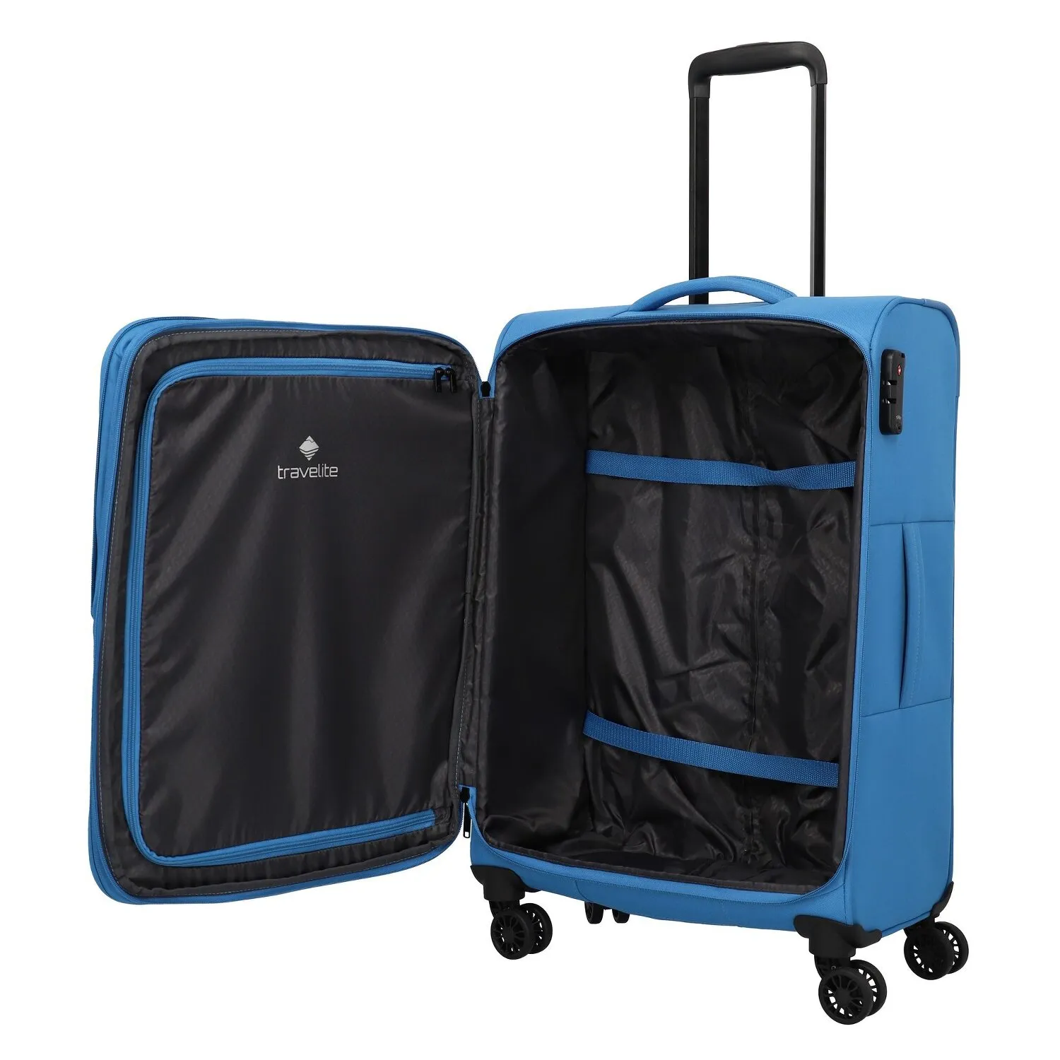 Travelite Rügen 4 ruote Set di valigie 3 pezzi con piega di espansione