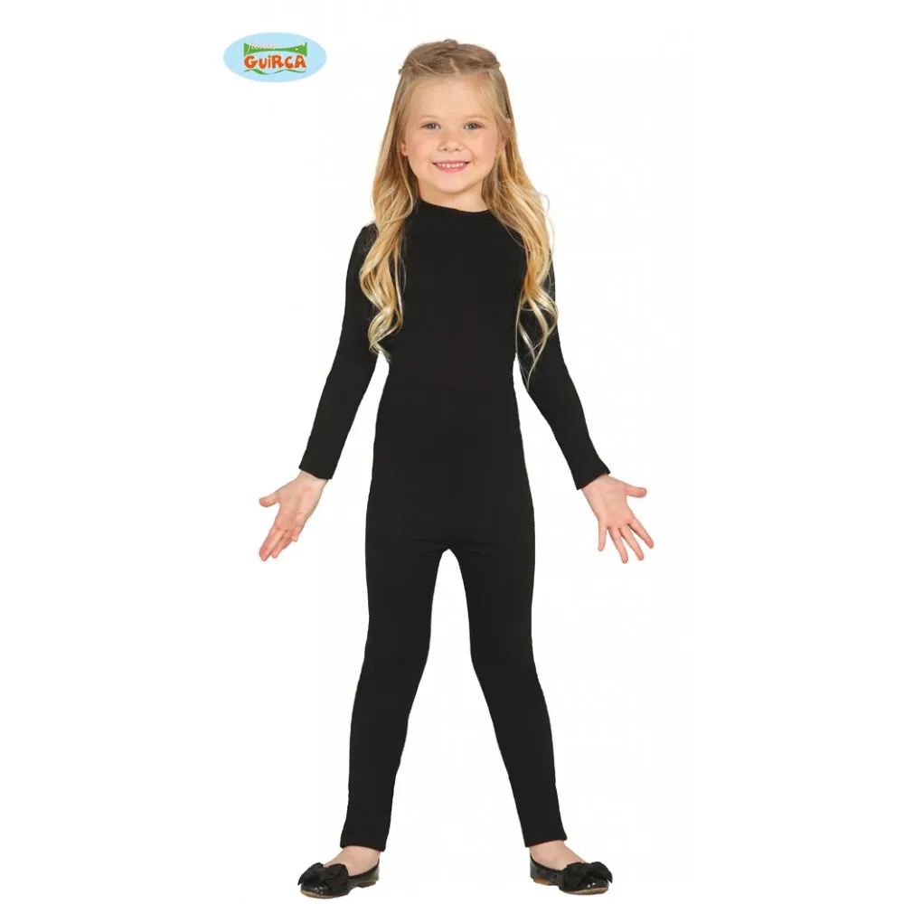 Tuta Nera Elasticizzata Unisex 5/8 Anni Accessori Travestimento