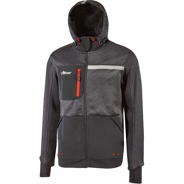 U-POWER FELPA IN TESSUTO CON ZIP GALAXY COLORE ASPHALT GREY TG.XL