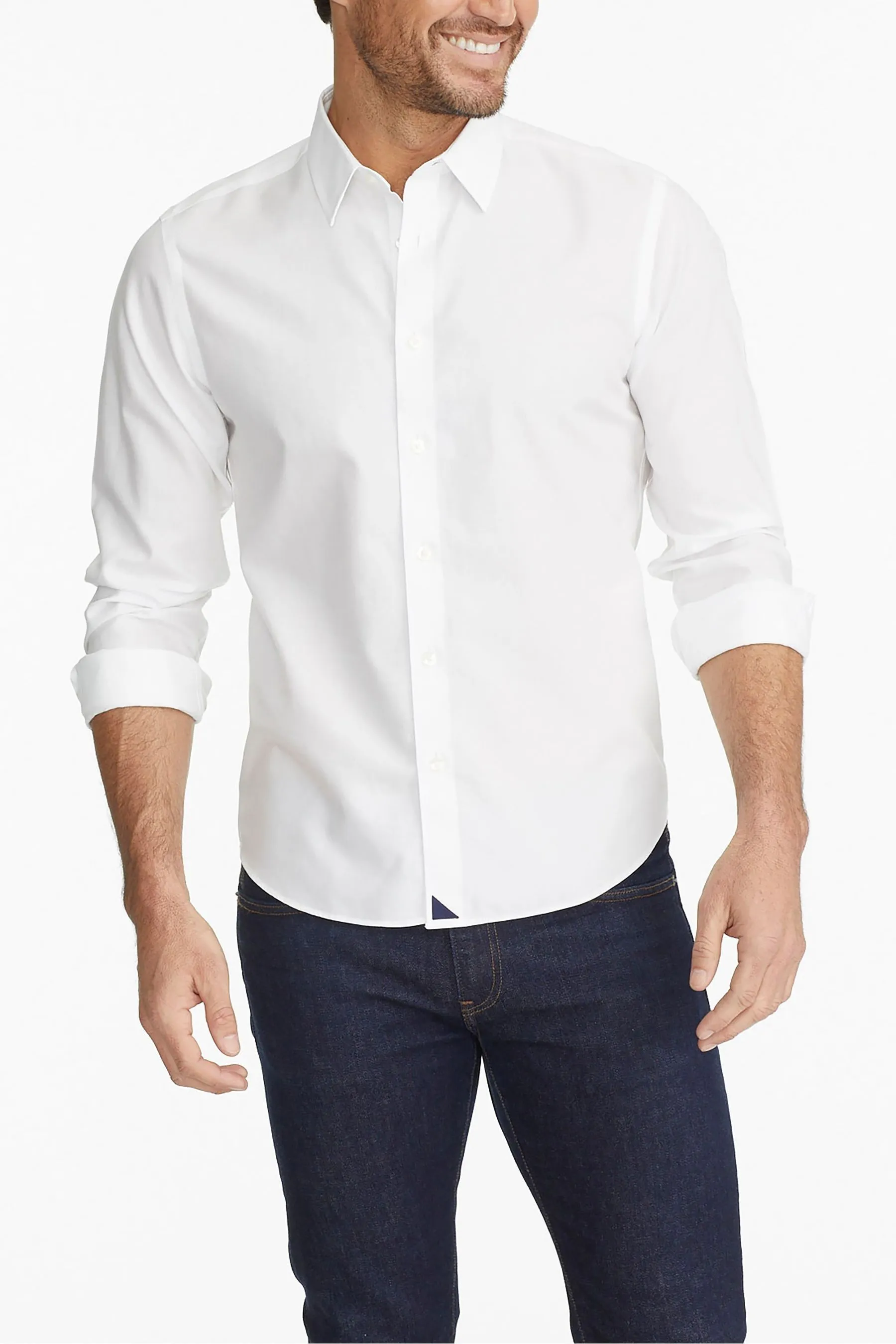 UnTuckIt 100% cotone senza pieghe vestibilità rilassata camicia Las Cases    