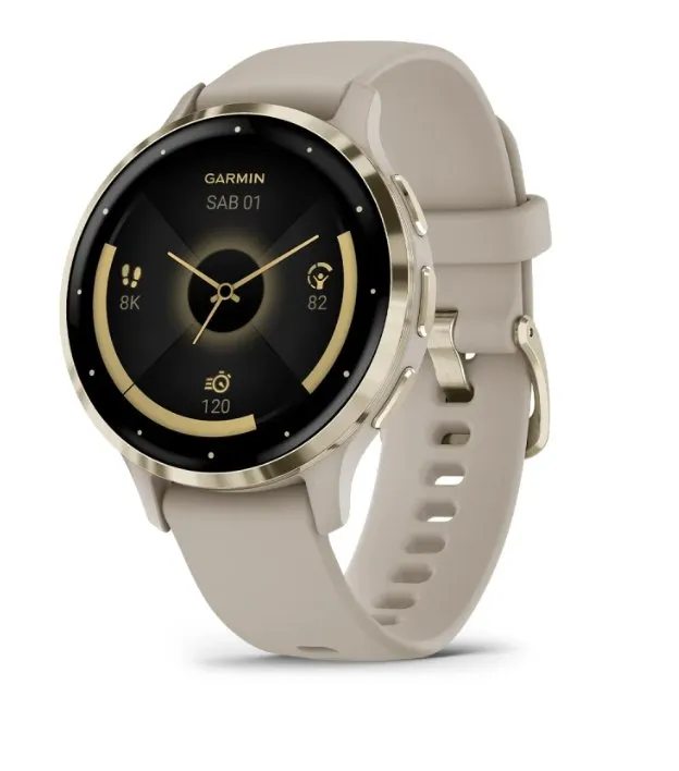 Venu 3S French Gray & Soft Gold con cinturino in silicone - 010-02785-02