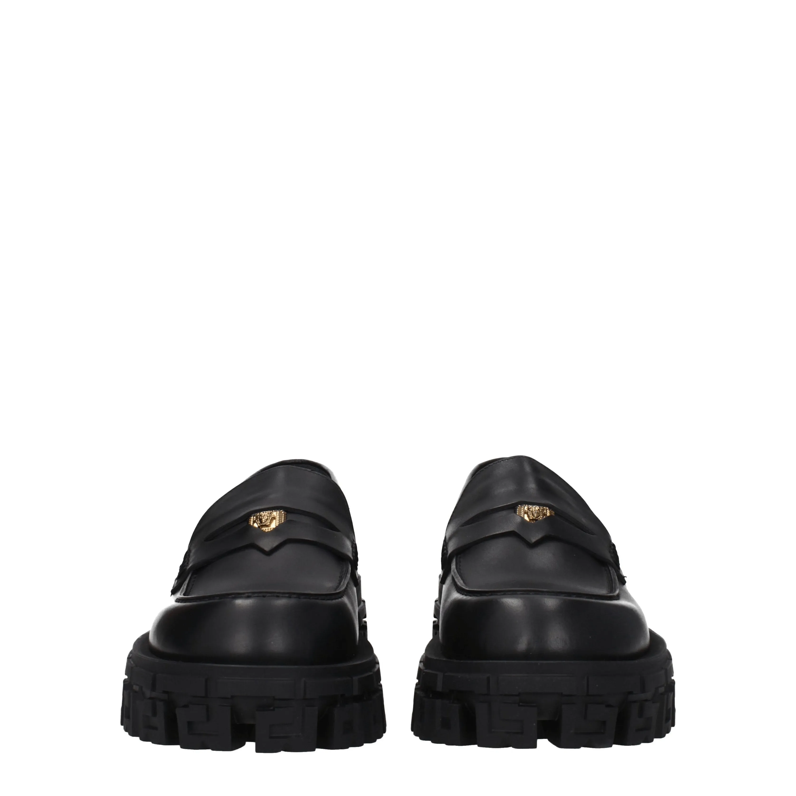 Versace Mocassini Greca portico Uomo Pelle Nero
