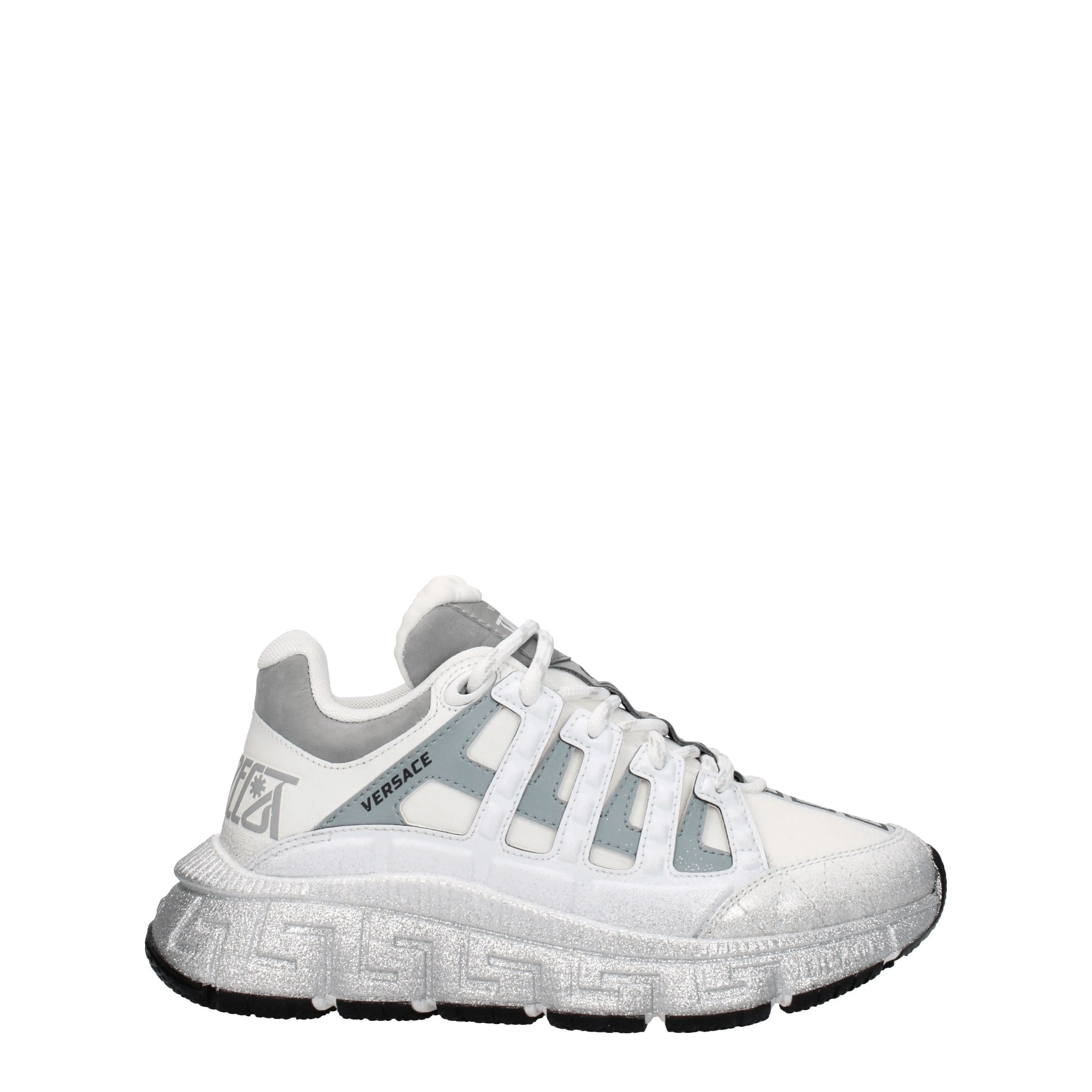 Versace Sneakers Trigreca Donna Tessuto Bianco/Argento