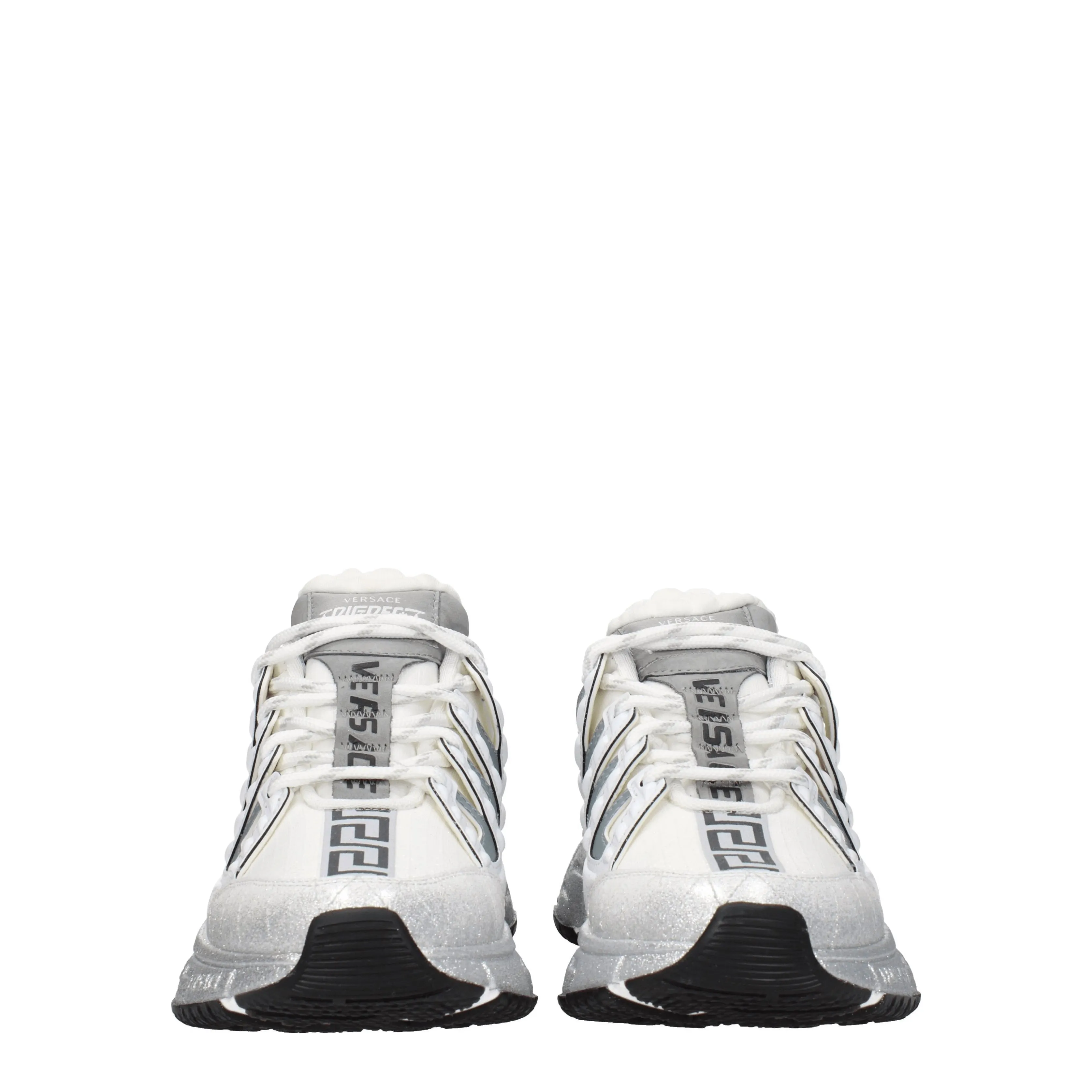 Versace Sneakers Trigreca Donna Tessuto Bianco/Argento