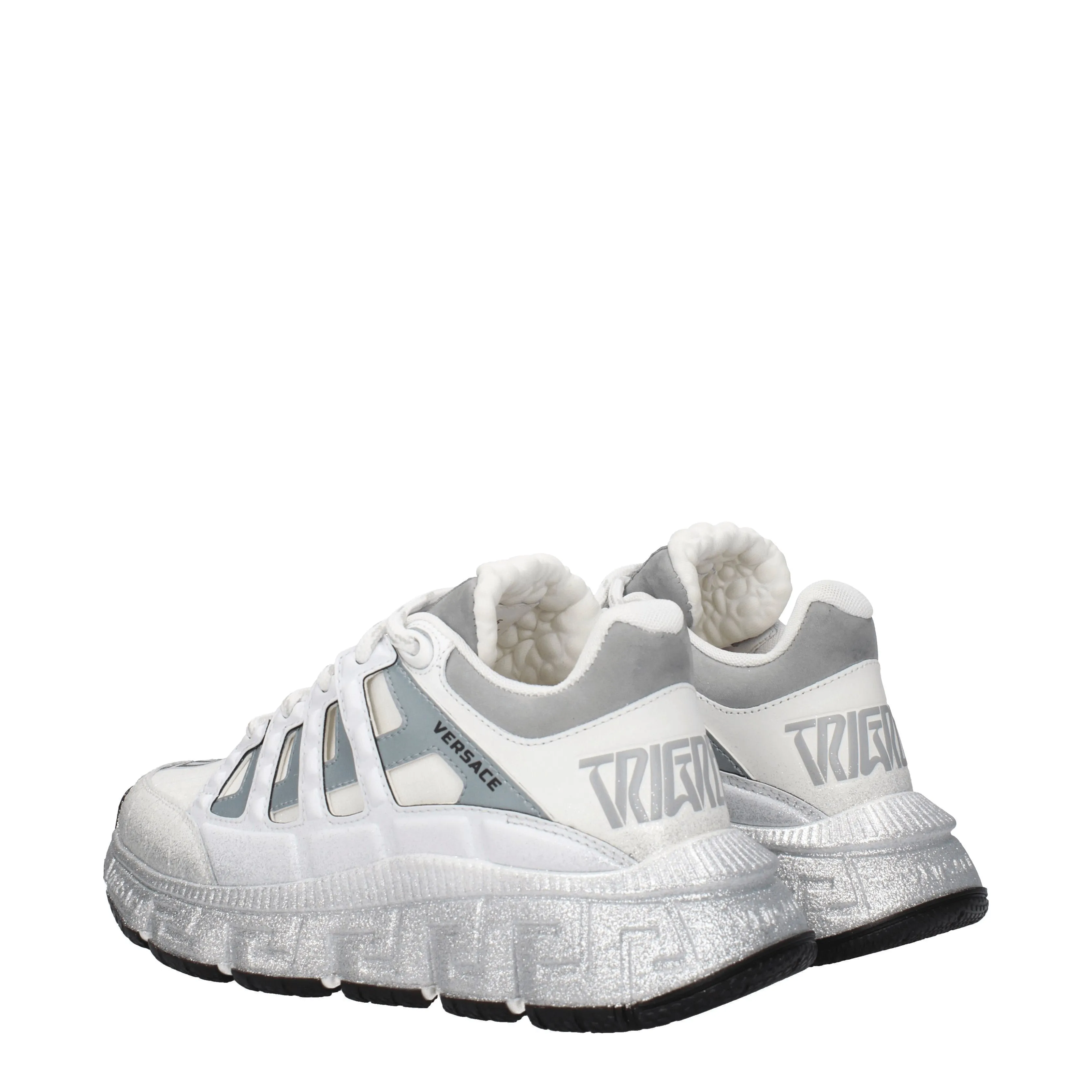 Versace Sneakers Trigreca Donna Tessuto Bianco/Argento