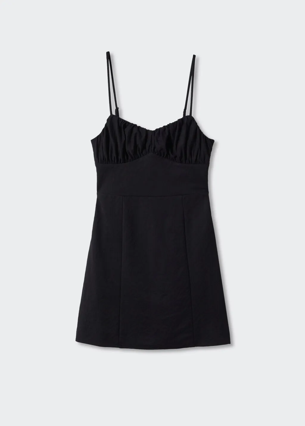 Vestito corto scollo increspato
