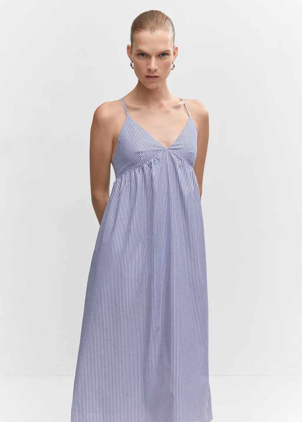 Vestito cotone schiena incrociata
